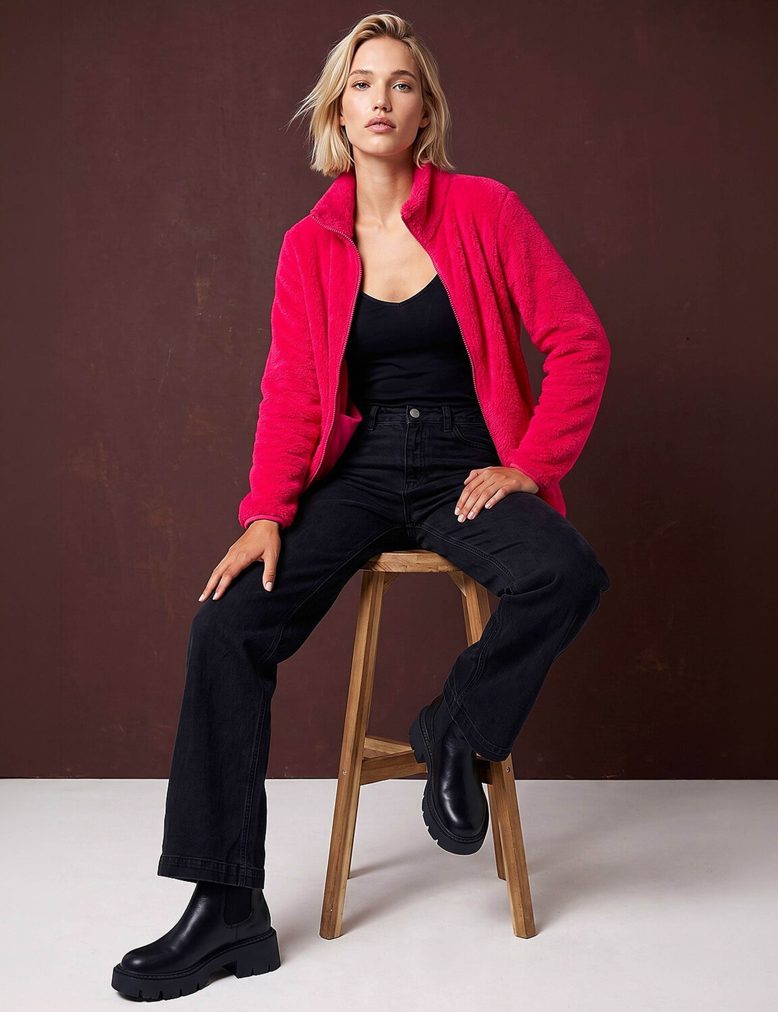 Sherpa Fleece Cropped Jacket 2 of 4