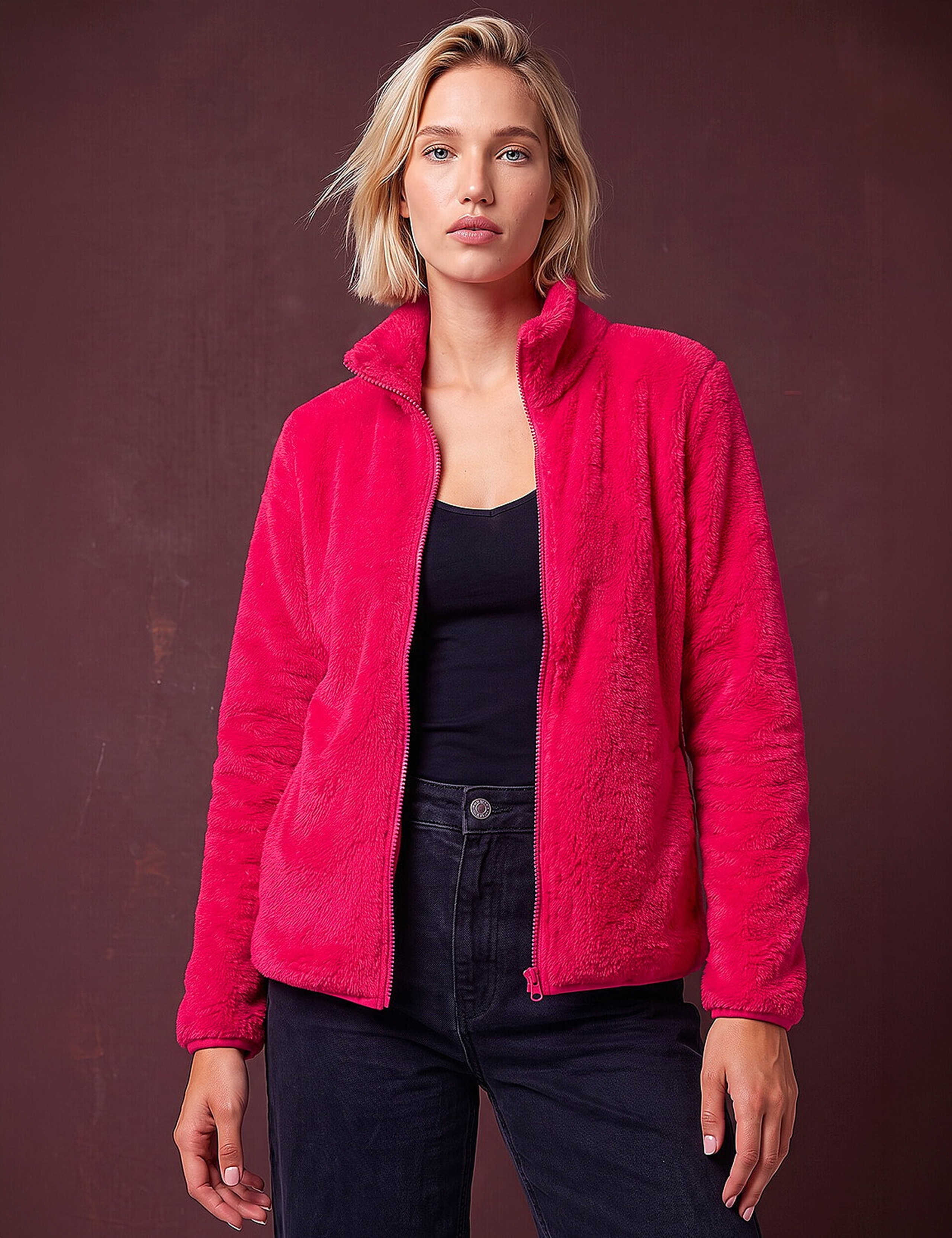 Sherpa Fleece Cropped Jacket 3 of 4