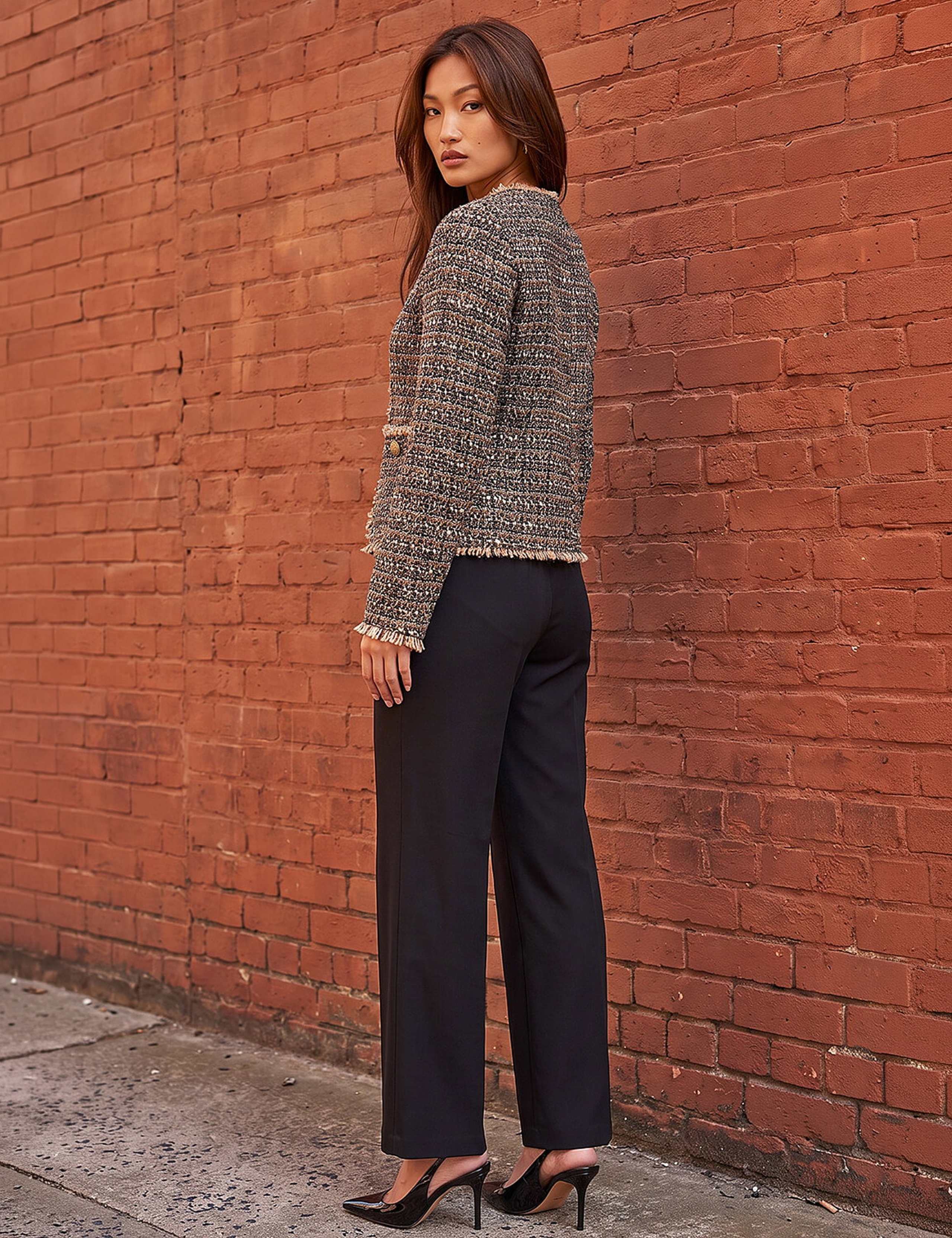 Boucle Frayed Edge Cropped Jacket 4 of 4