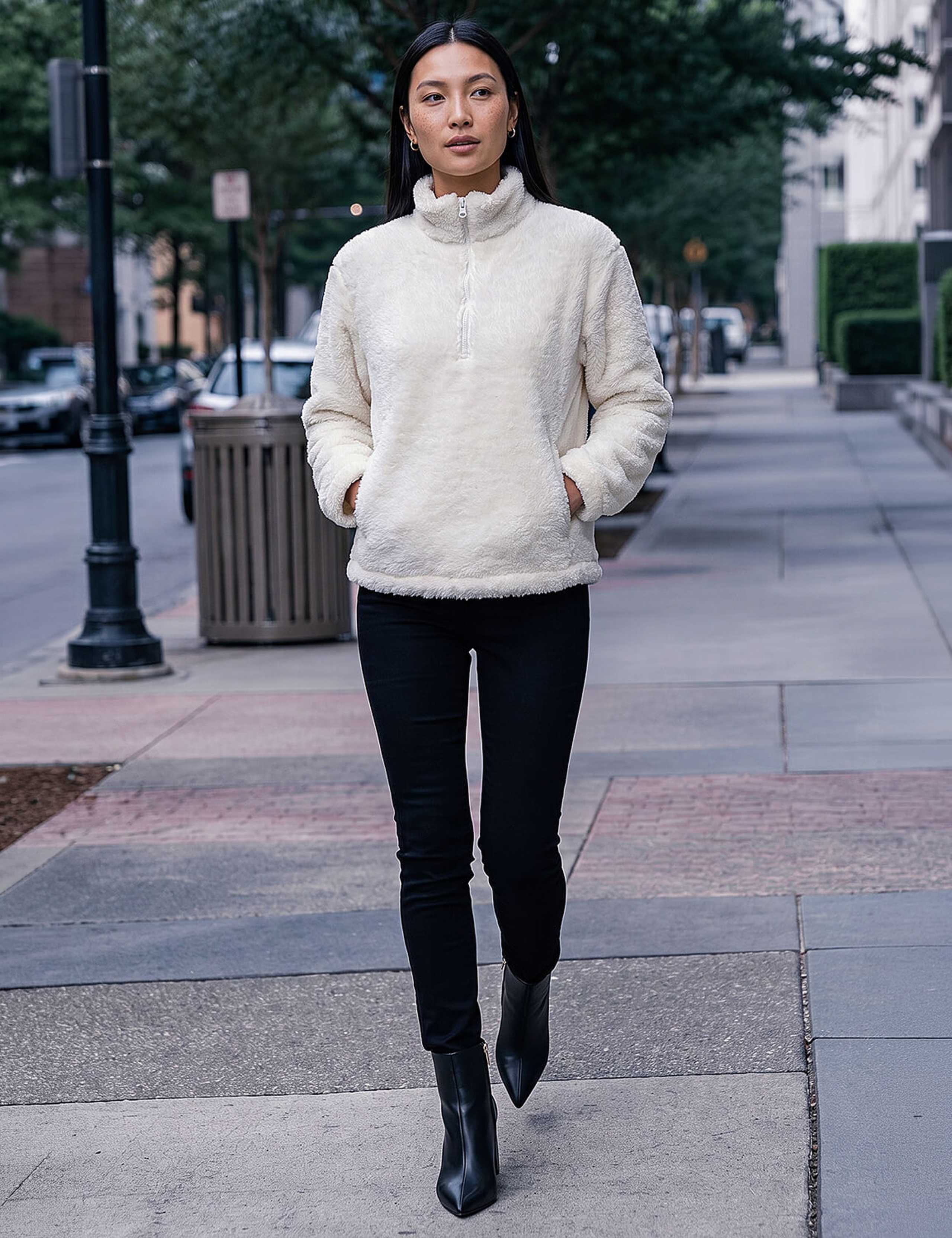 Sherpa Zip Neck Cropped Jacket 2 of 4