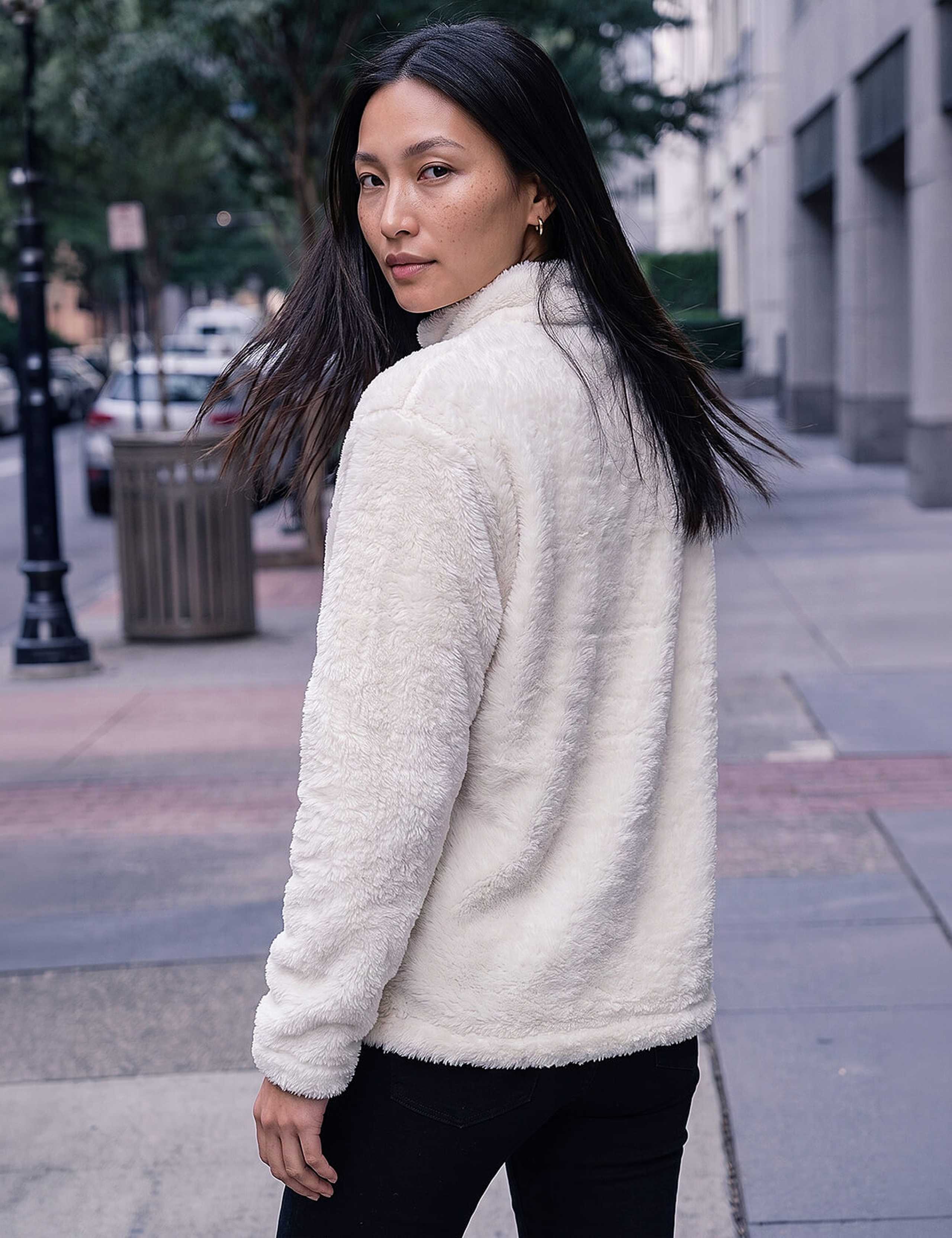 Sherpa Zip Neck Cropped Jacket 4 of 4