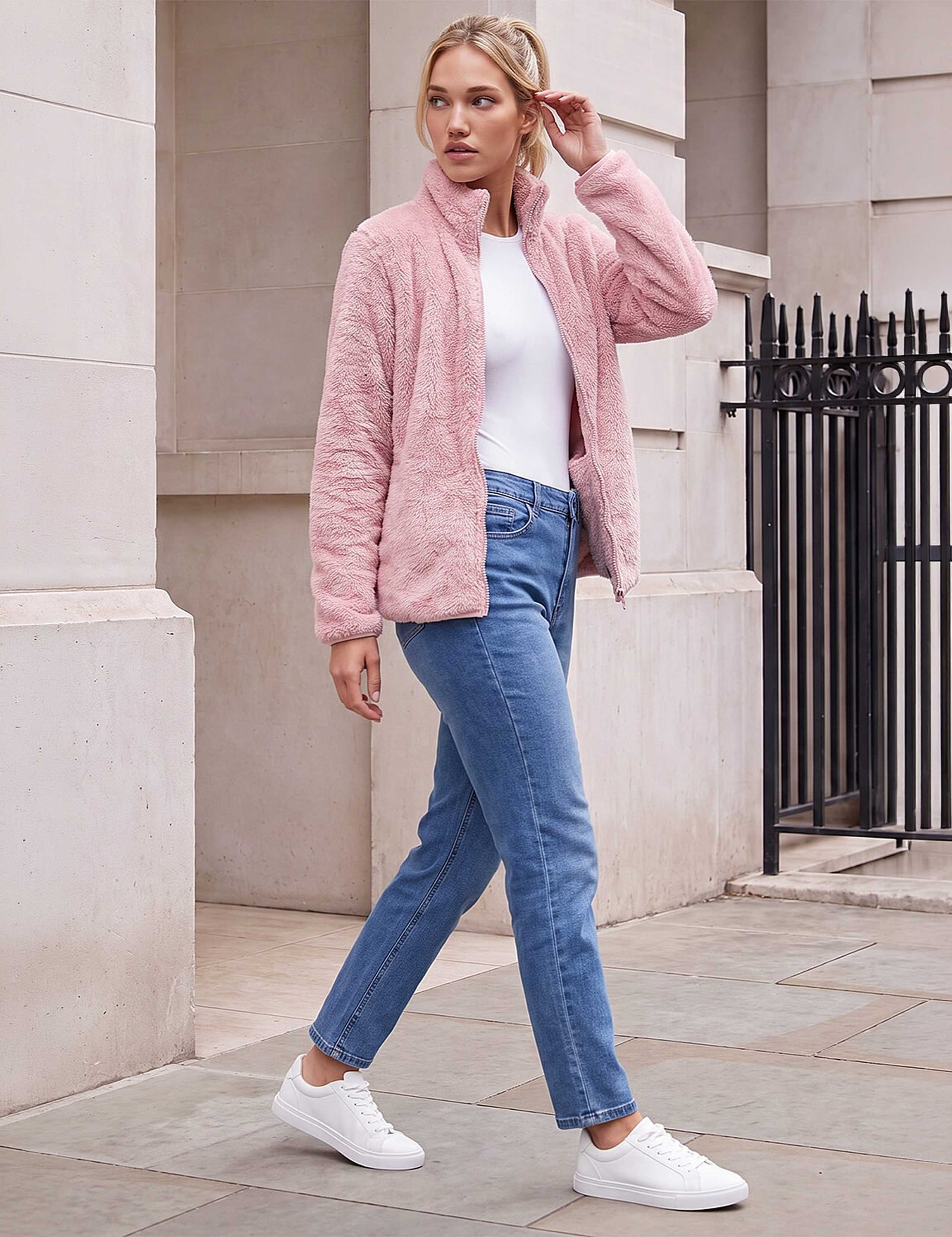 Sherpa Fleece Cropped Jacket 2 of 4