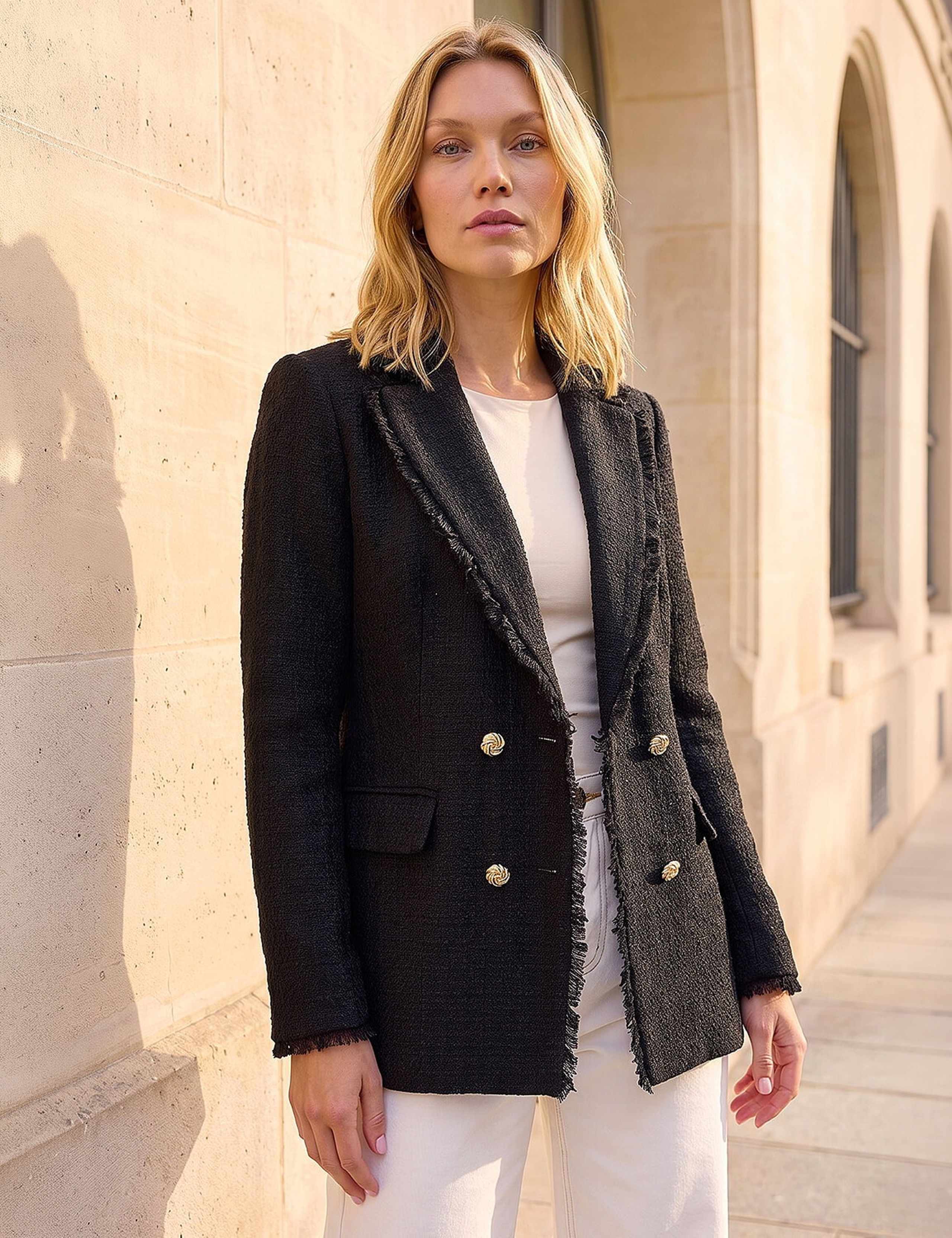 Frayed Edge Boucle Short Jacket 2 of 4