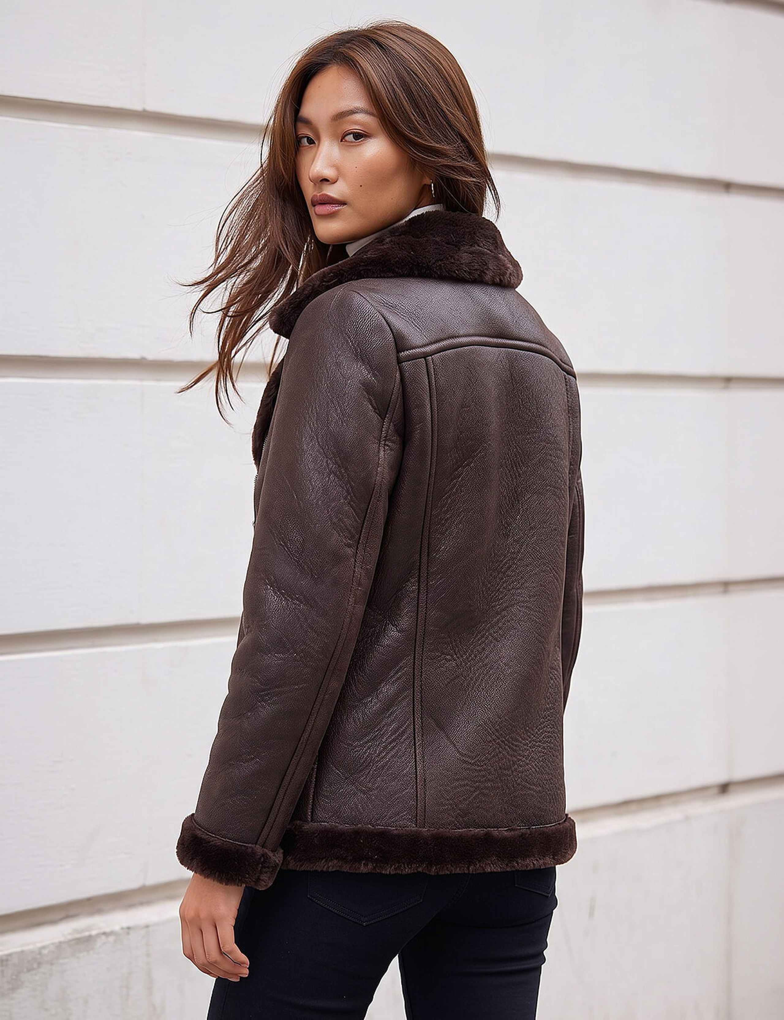 Faux Fur Cropped Aviator Jacket 3 of 4