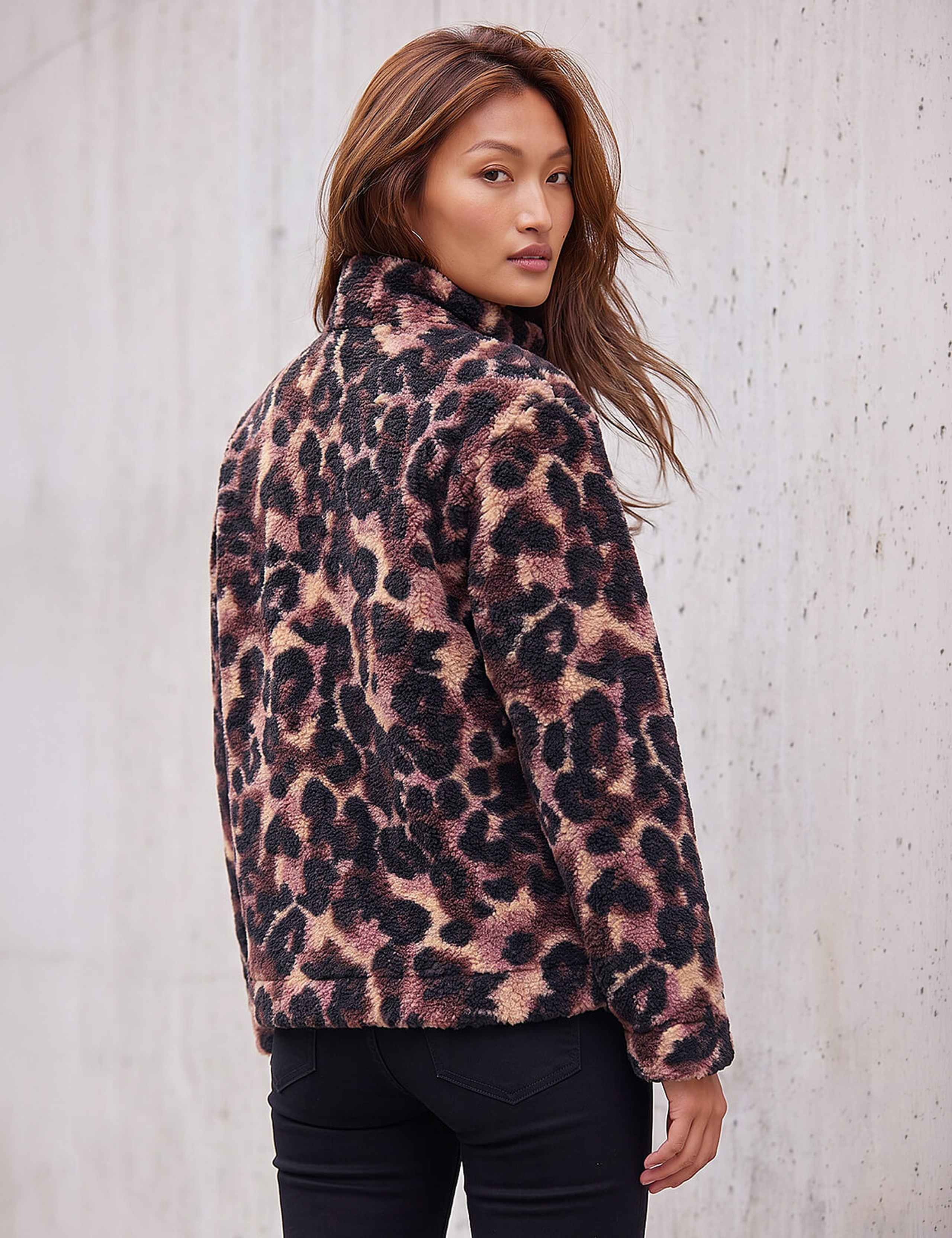 Printed Zip Neck Cropped Jacket 3 of 4