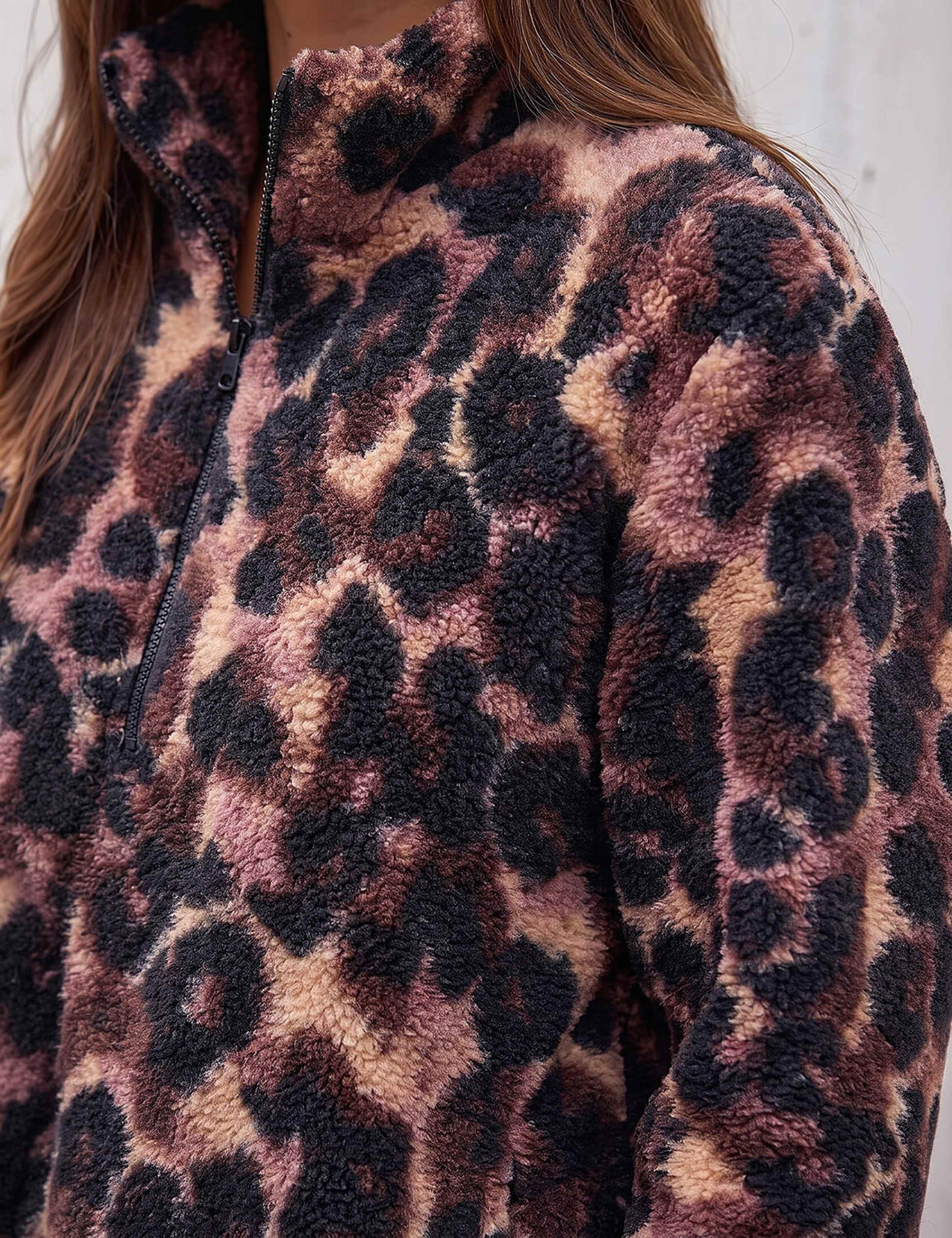 Printed Zip Neck Cropped Jacket 4 of 4