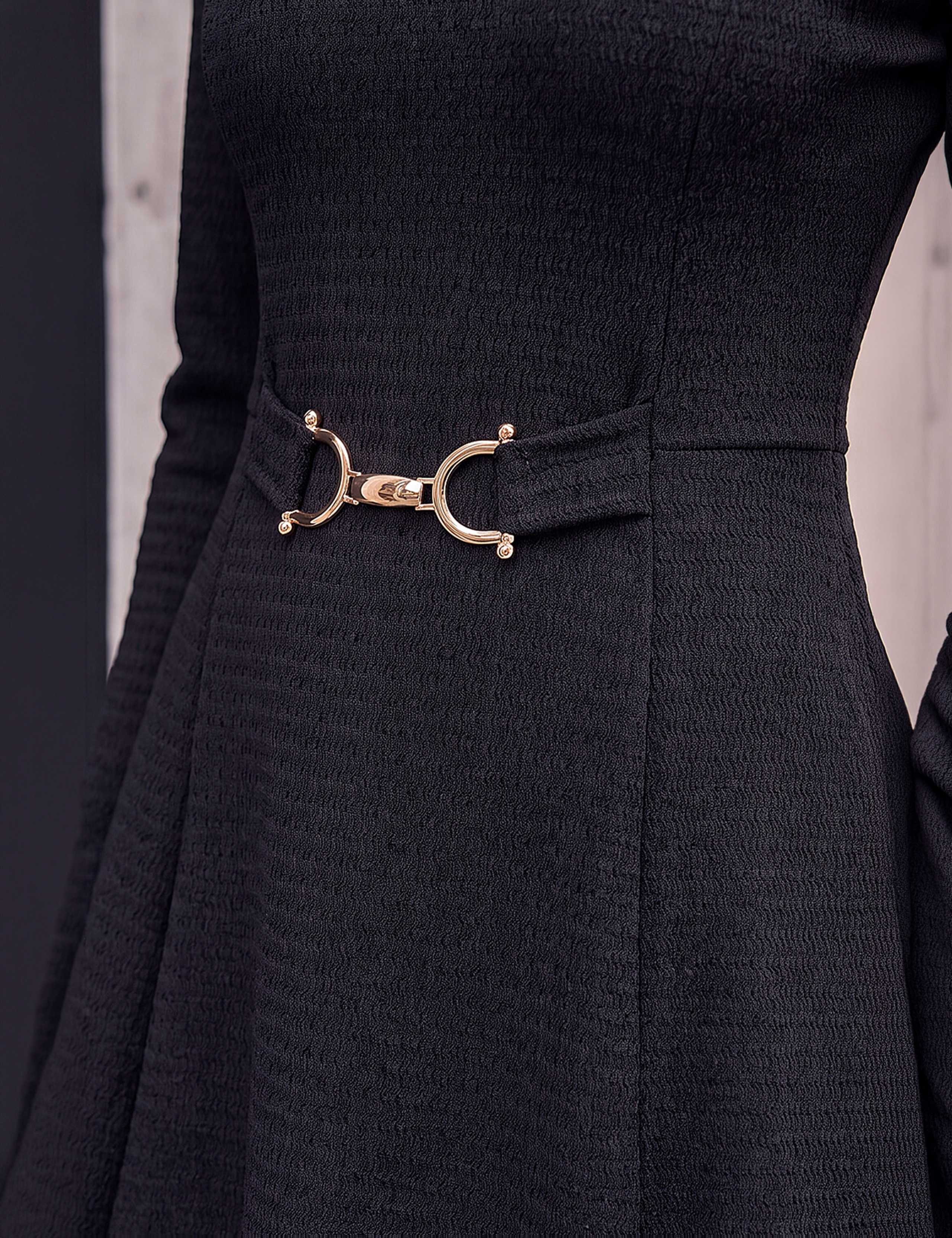 Textured Trim Detail Fit And Flare Dress 4 of 4
