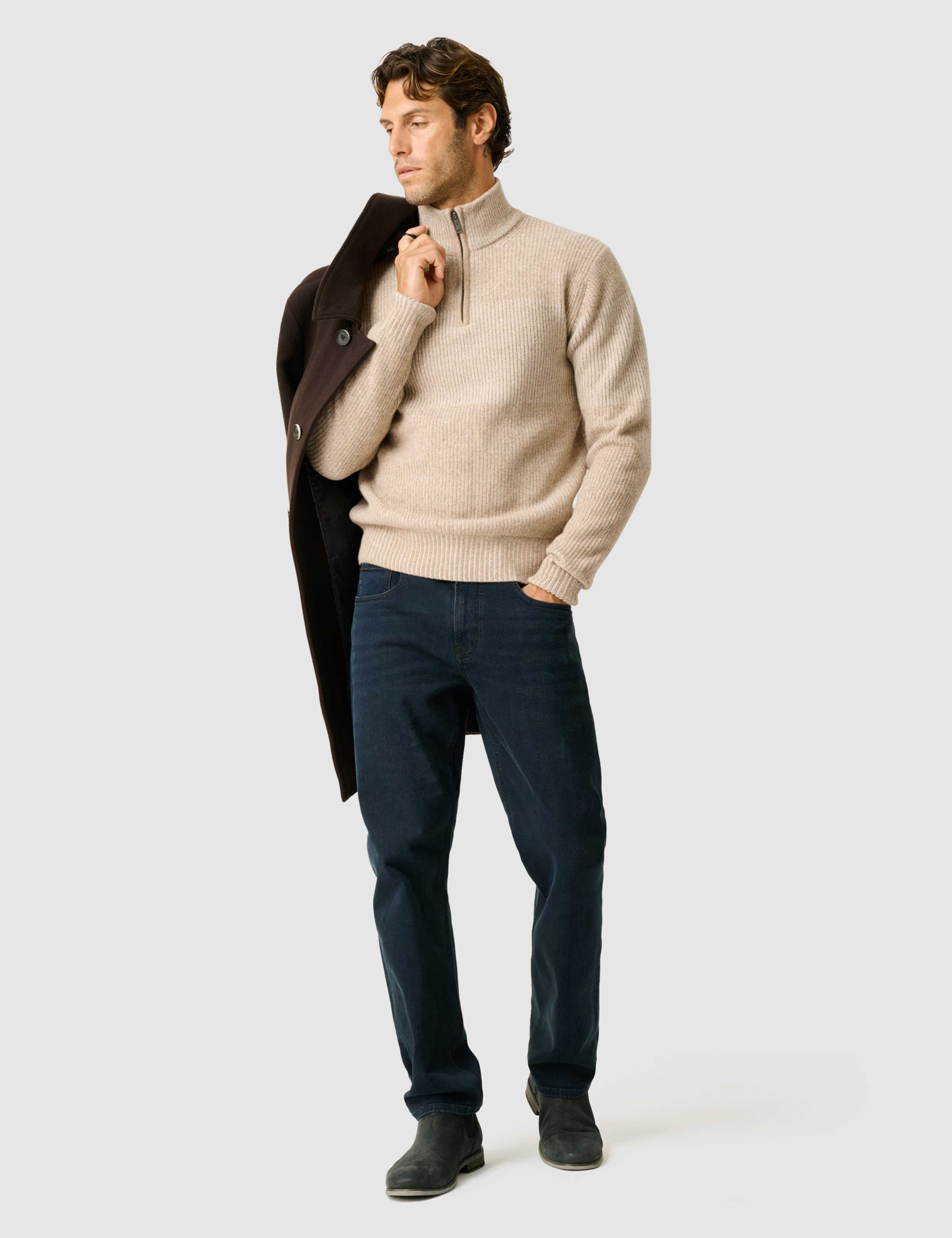 Hudson Pure Wool Funnel Neck Zip Up Jumper 2 of 6