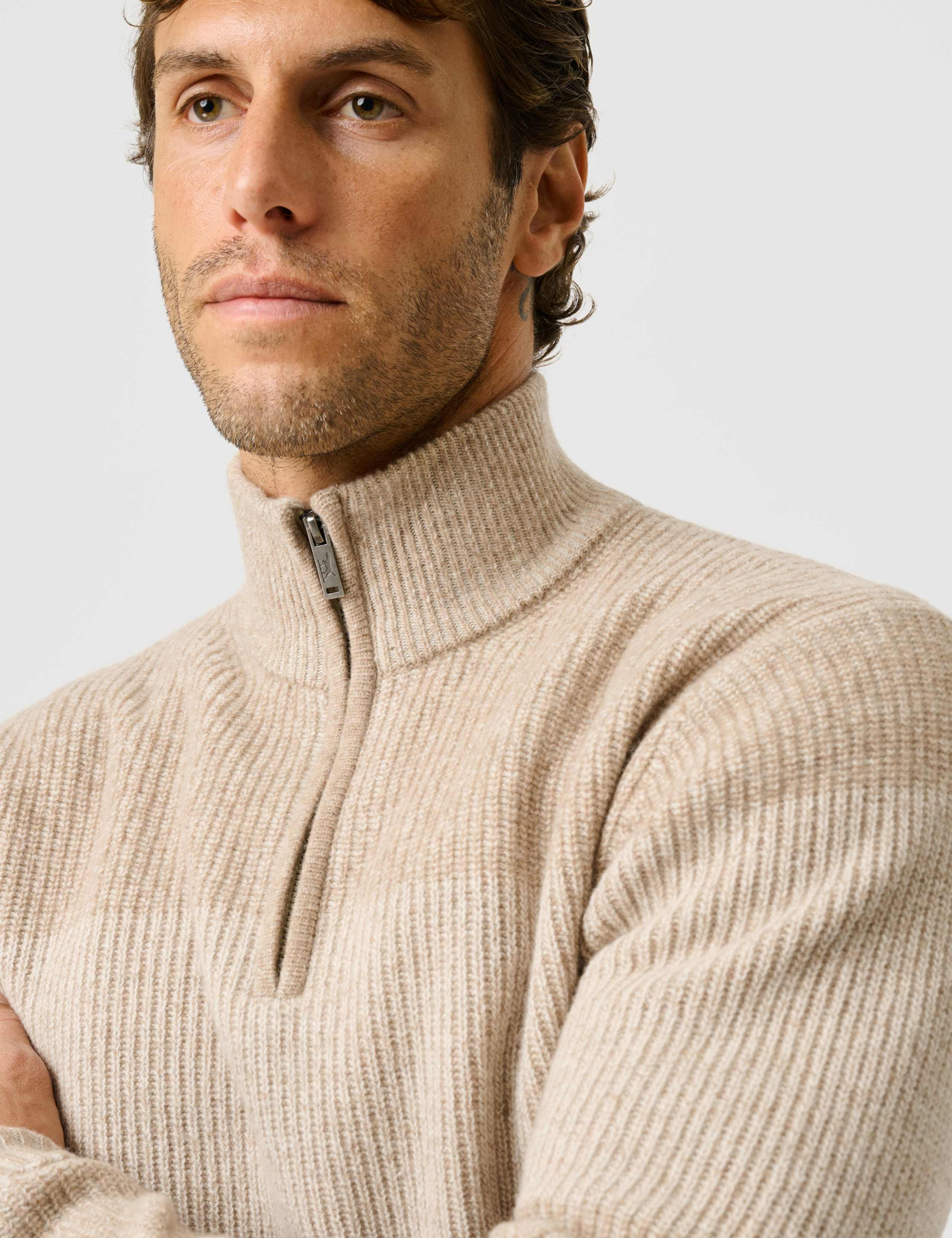 Hudson Pure Wool Funnel Neck Zip Up Jumper 3 of 6