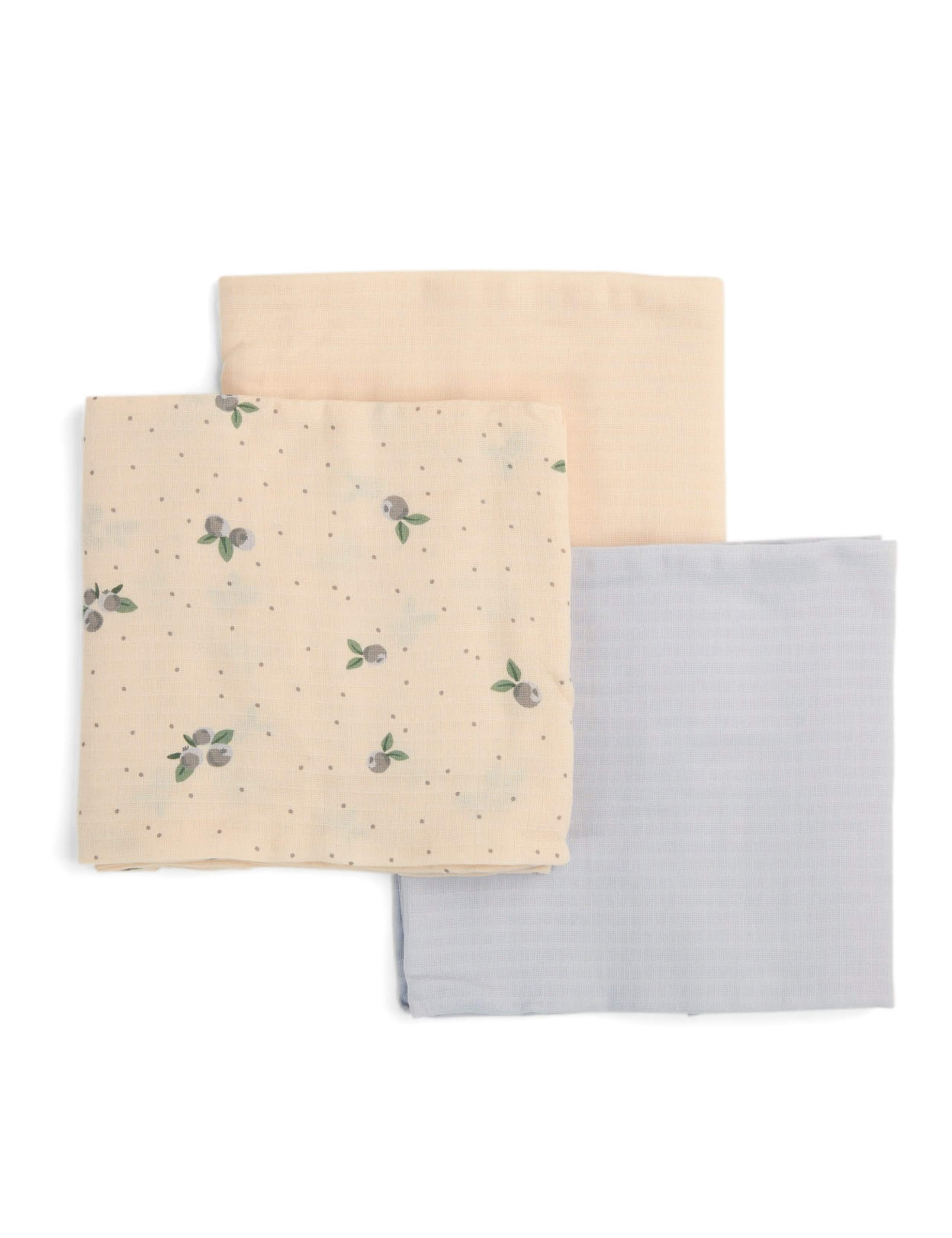 3 Pack Pure Cotton Large Blueberry Muslin Squares 2 of 3