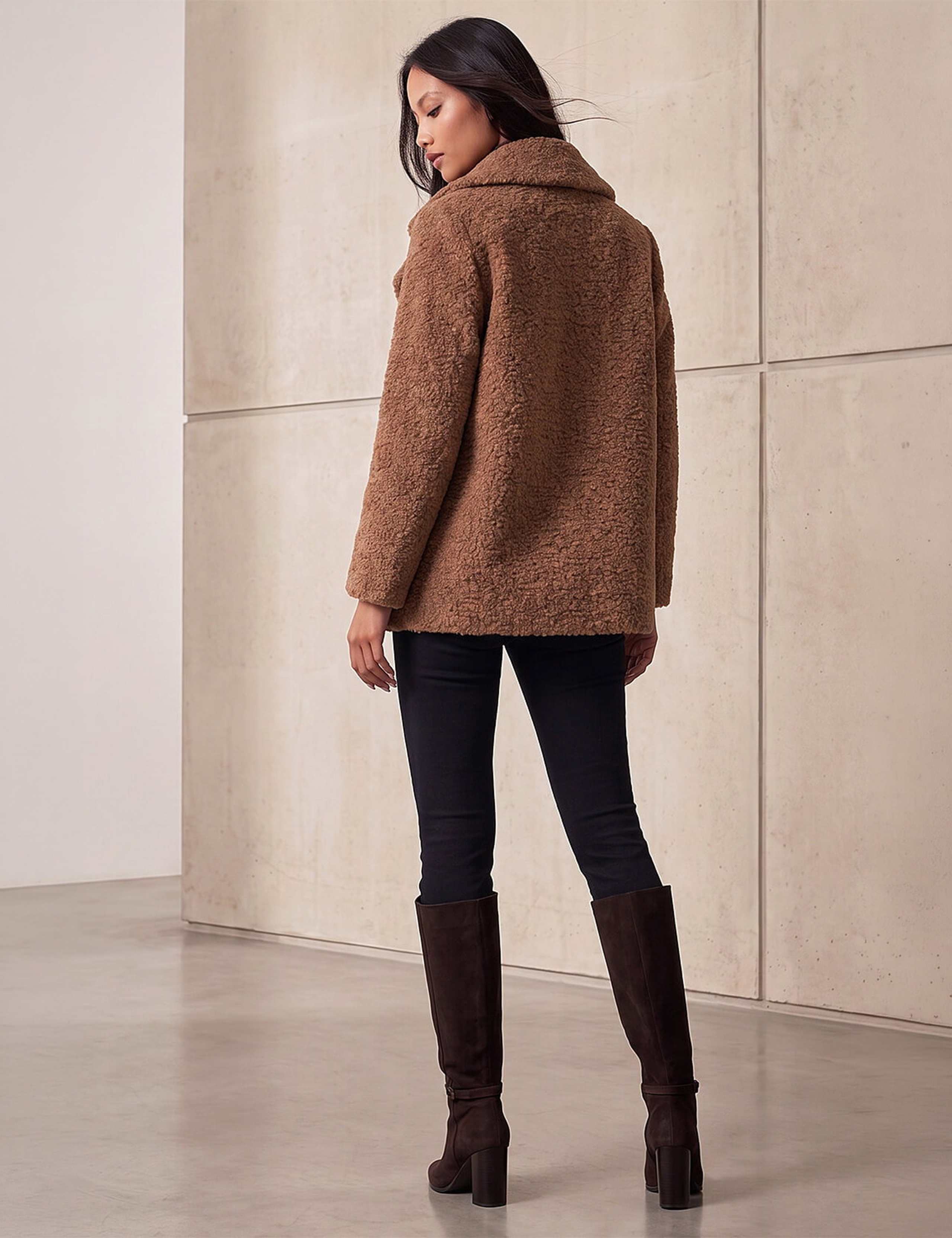 Petite Double Breasted Boucle Coat 3 of 4