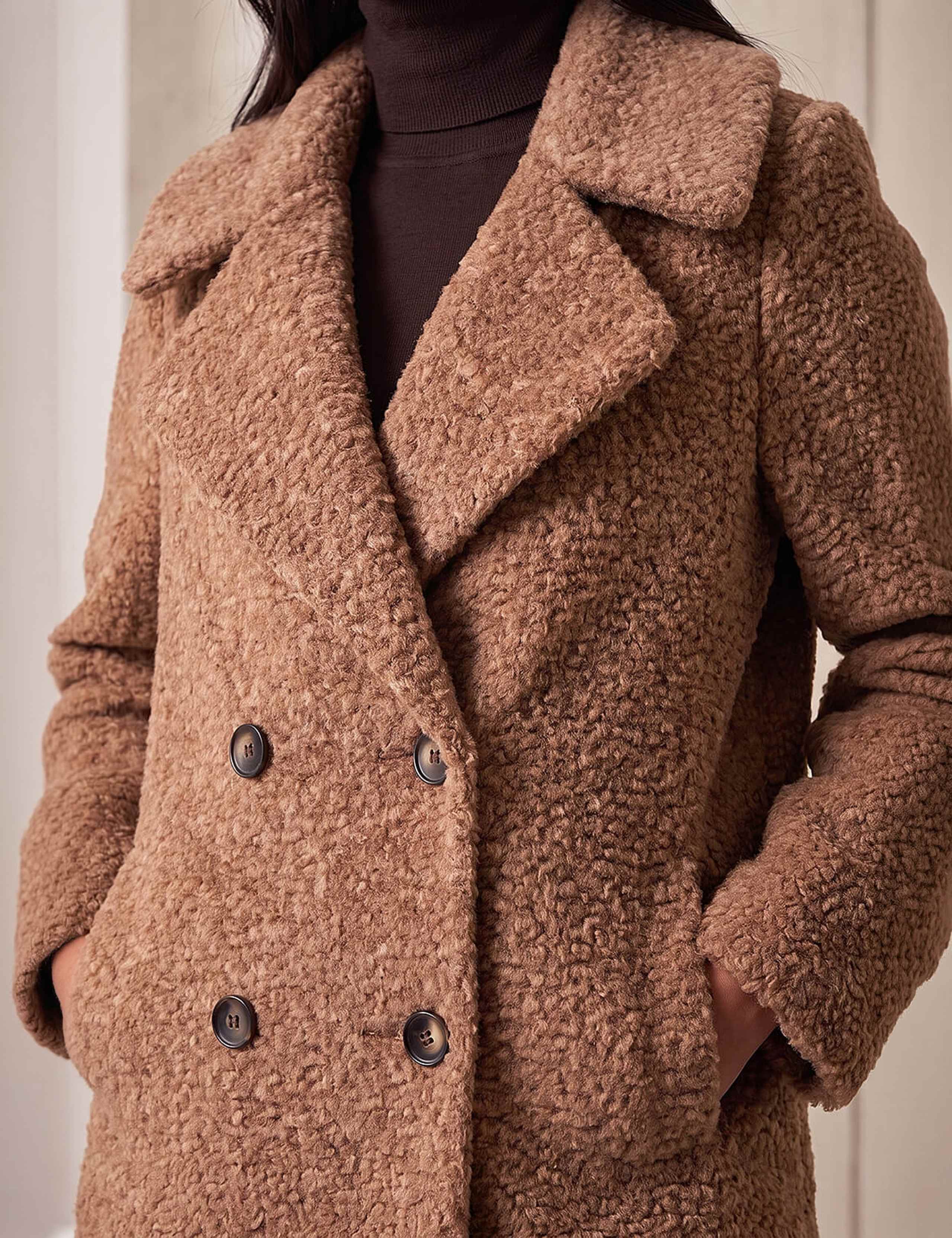 Petite Double Breasted Boucle Coat 4 of 4