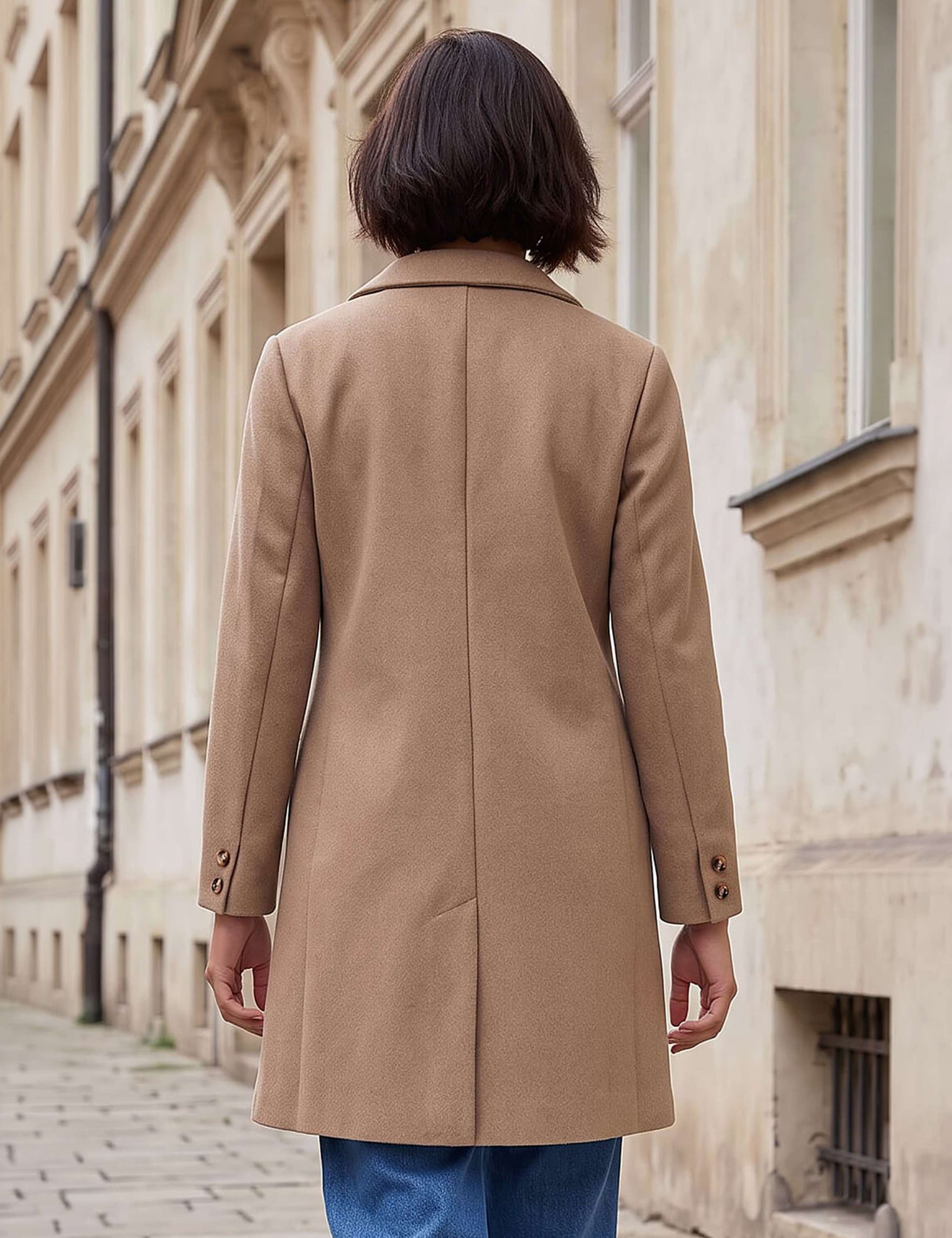 Single Breasted Revere Collar Tailored Coat 3 of 4
