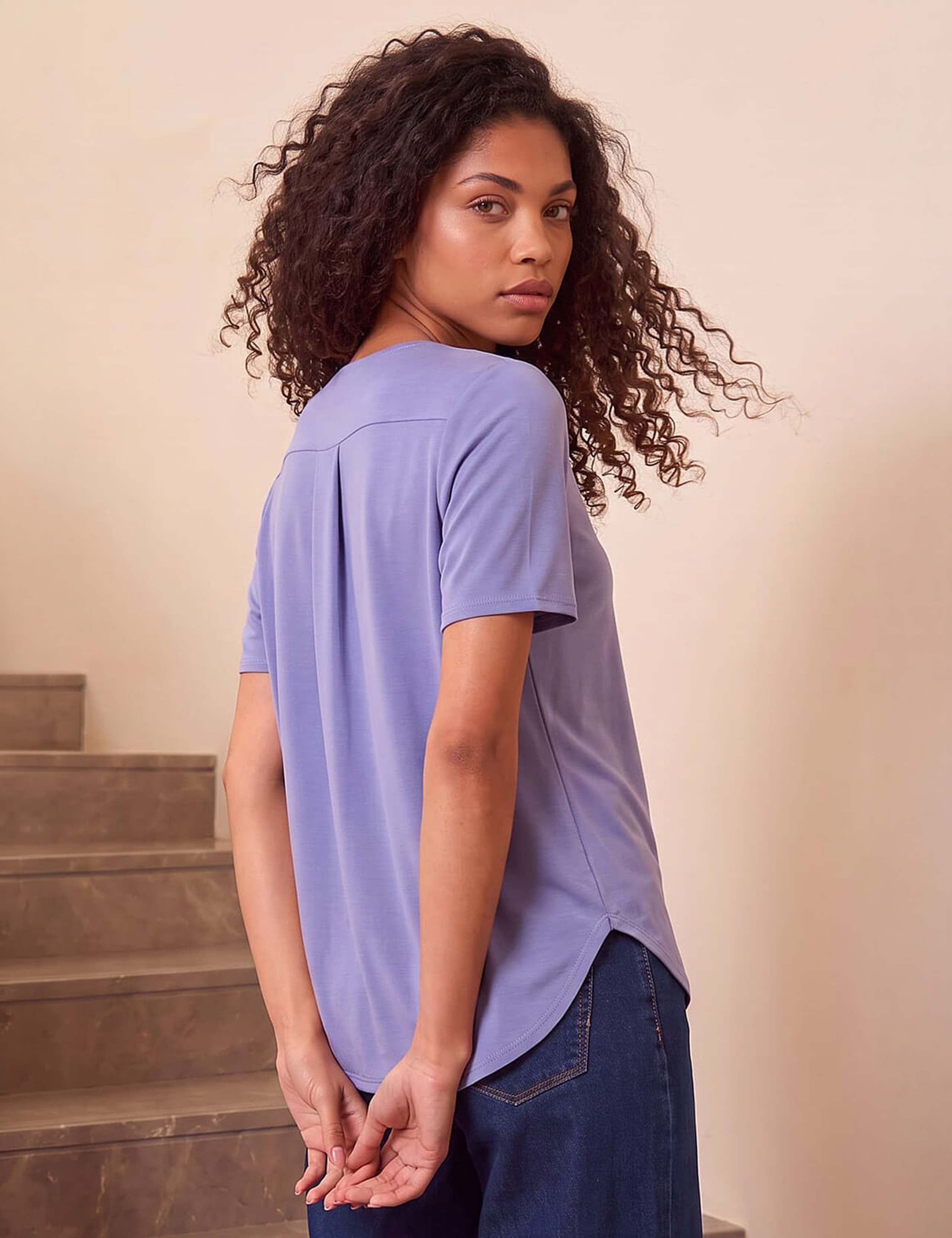 Petite V-Neck Button Blouse 3 of 4