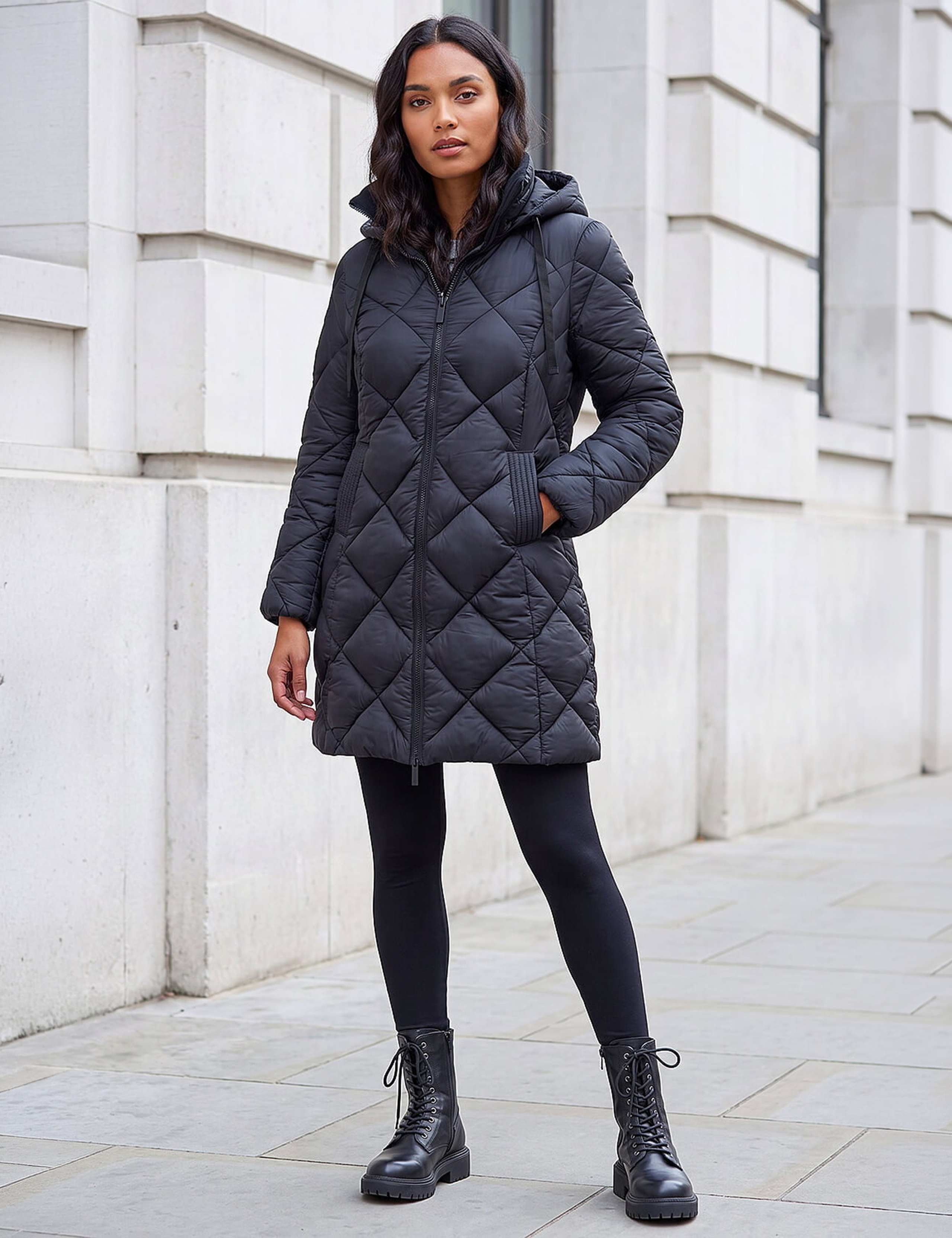 Diamond Quilted Padded Hooded Coat 4 of 4