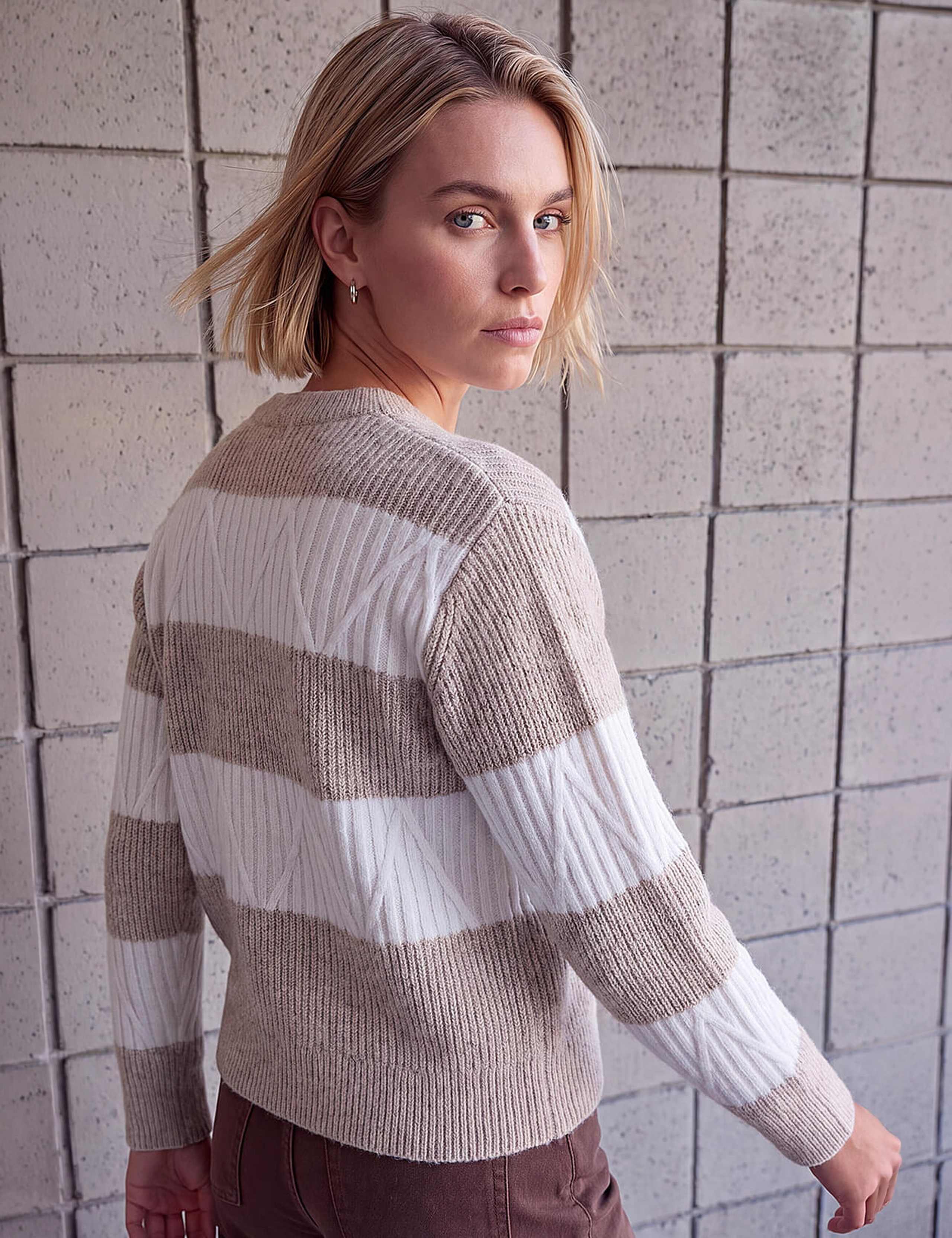Striped Button Front Cardigan 3 of 4