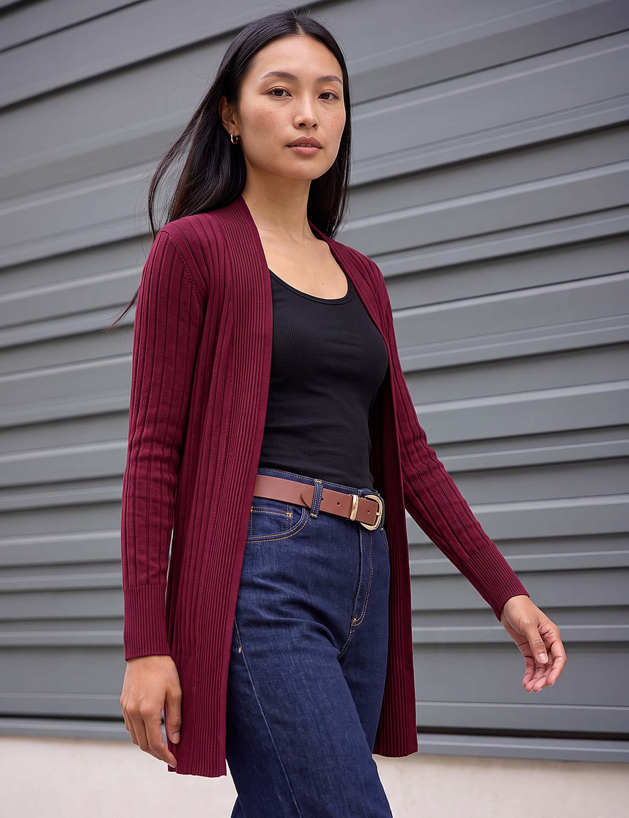 Ribbed Longline Cardigan 1 of 4