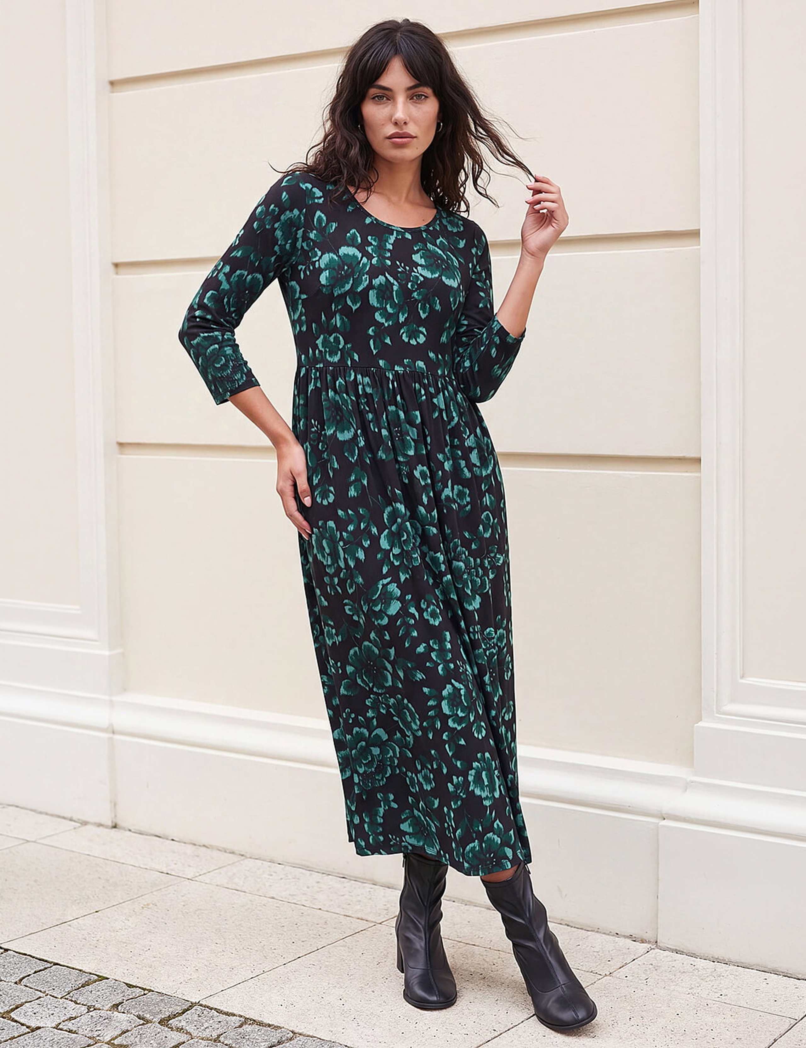Floral Gathered Waist Midi Dress 3 of 4