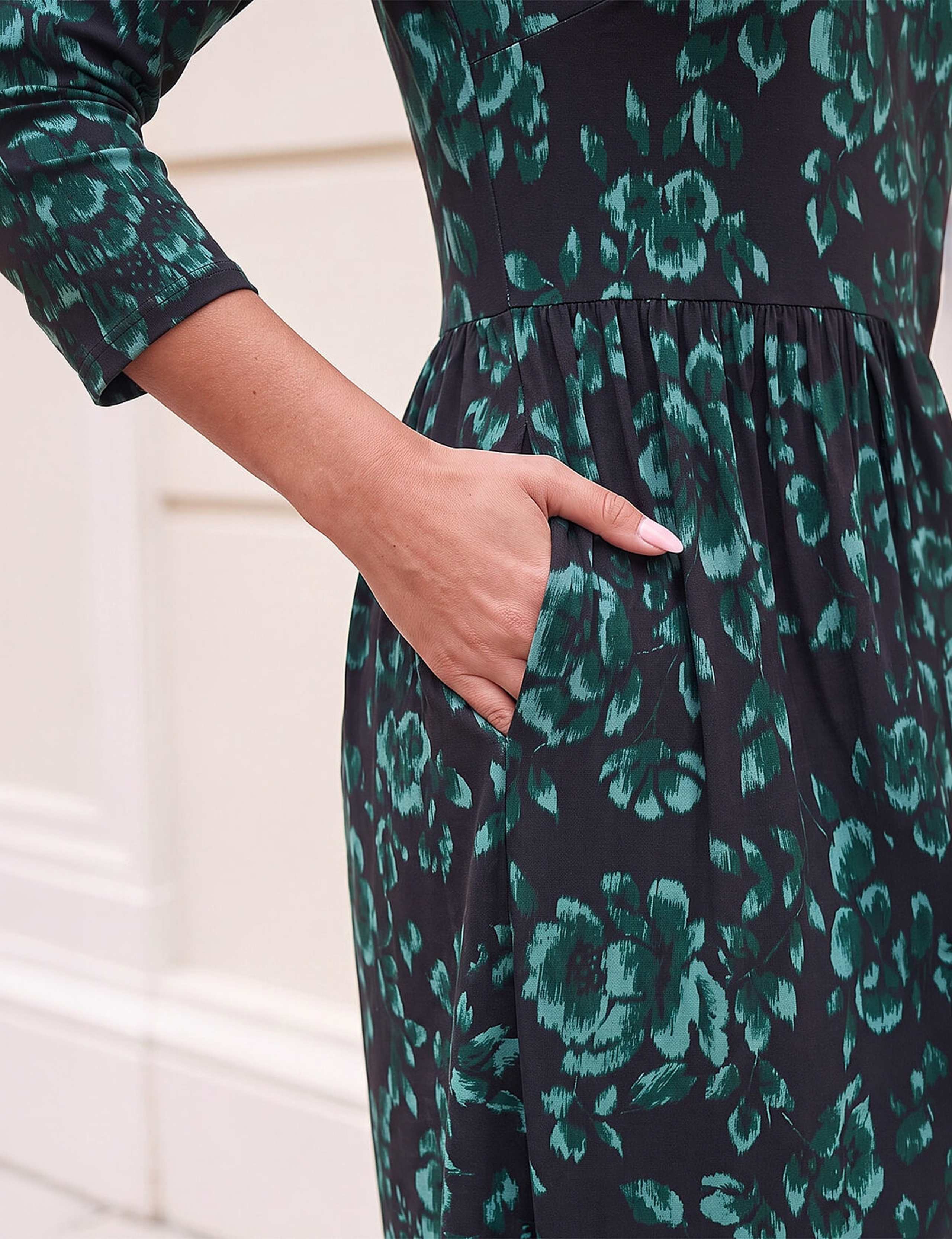 Floral Gathered Waist Midi Dress 4 of 4