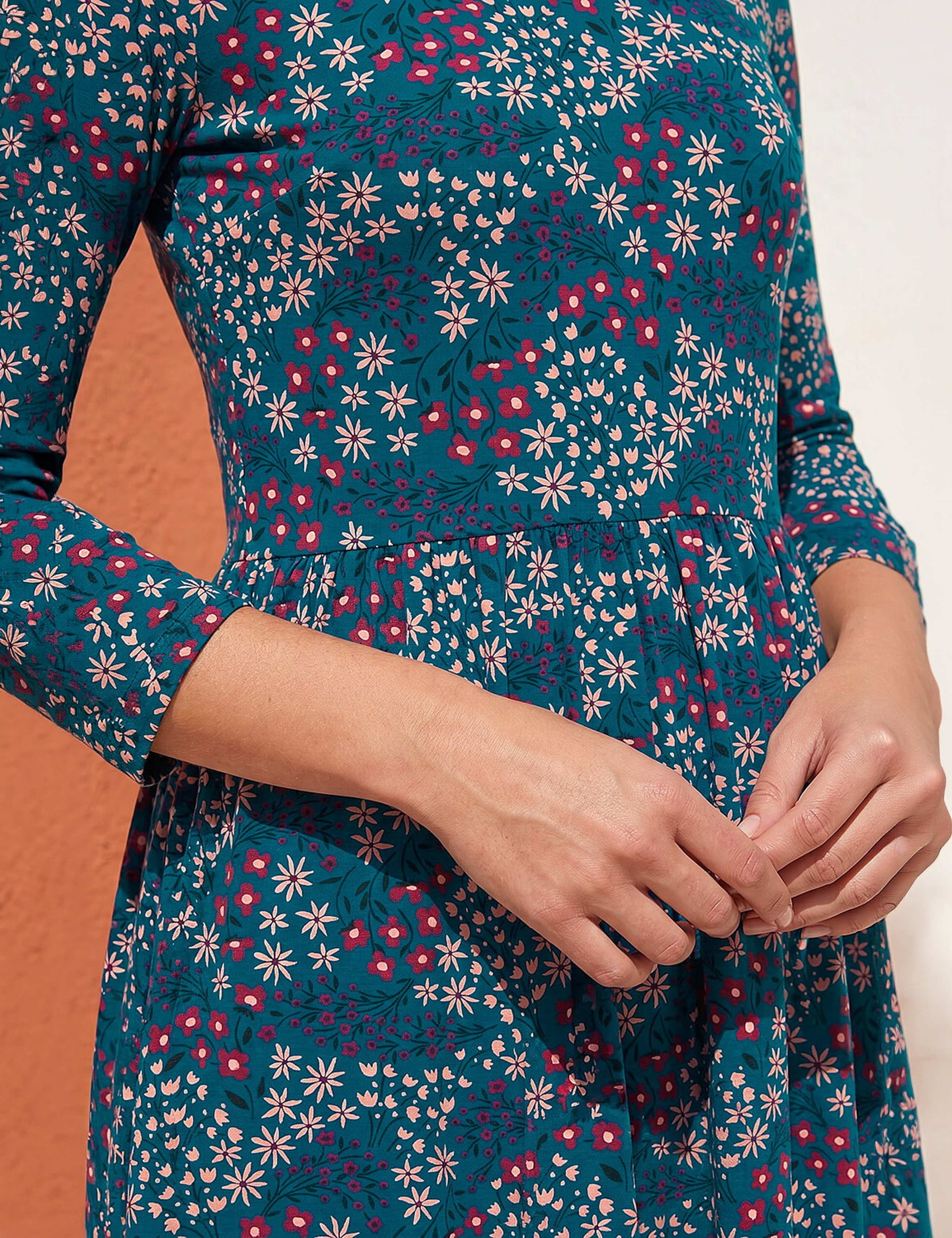 Ditsy Print Pocket Midi Dress 4 of 4