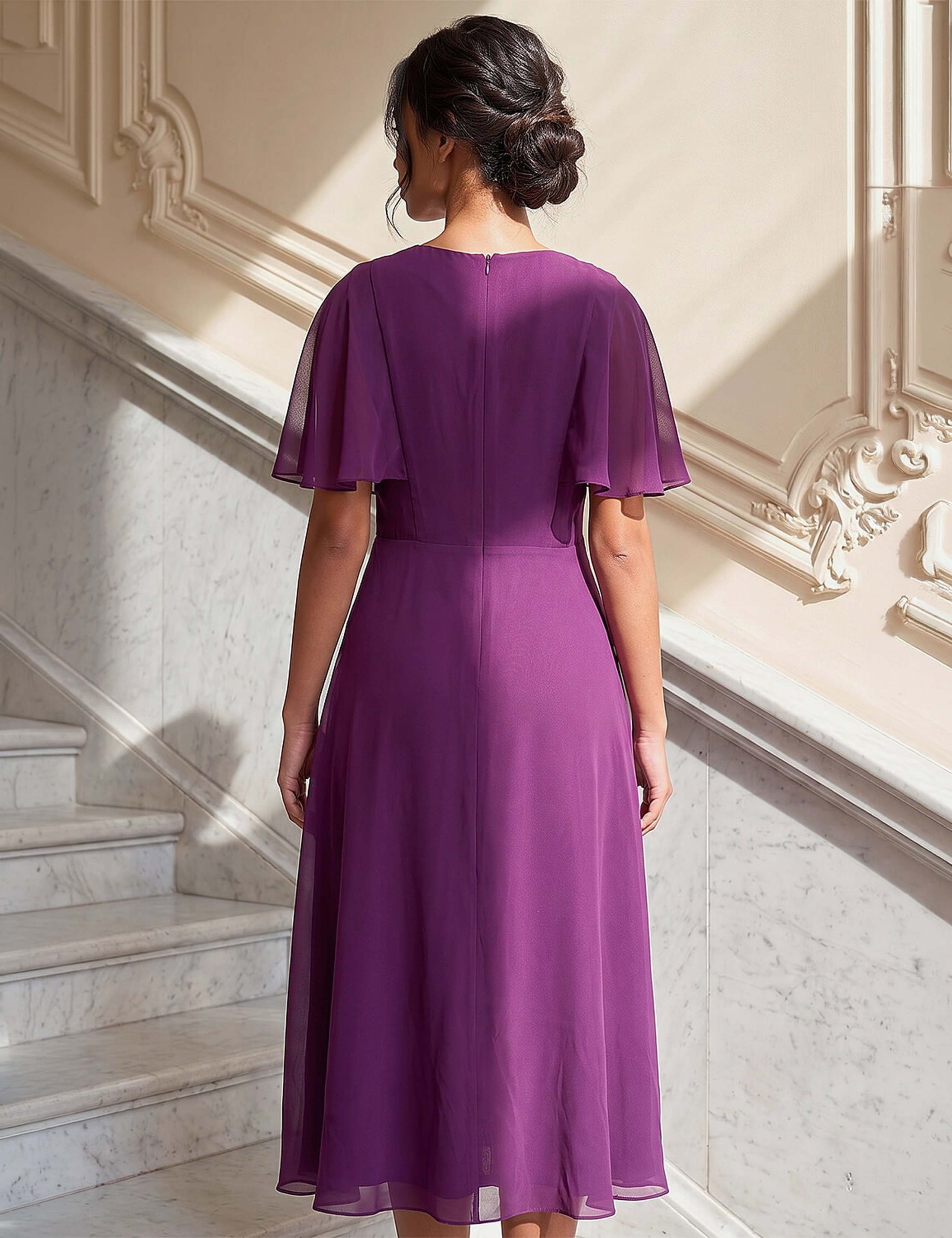 Sparkly Cape Detail Midi Dress 3 of 4