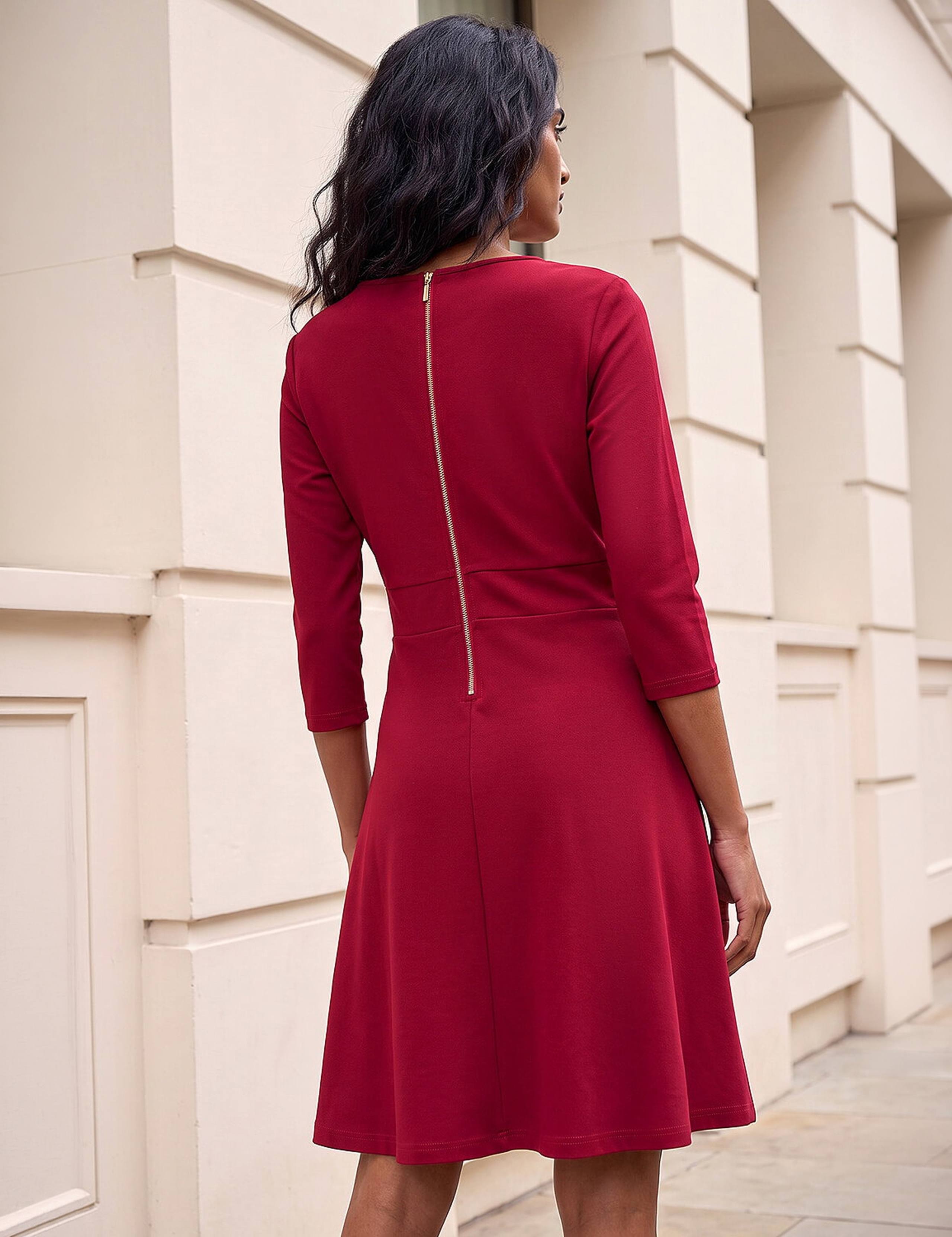 V Neck Button Waist Stretch Dress 4 of 4