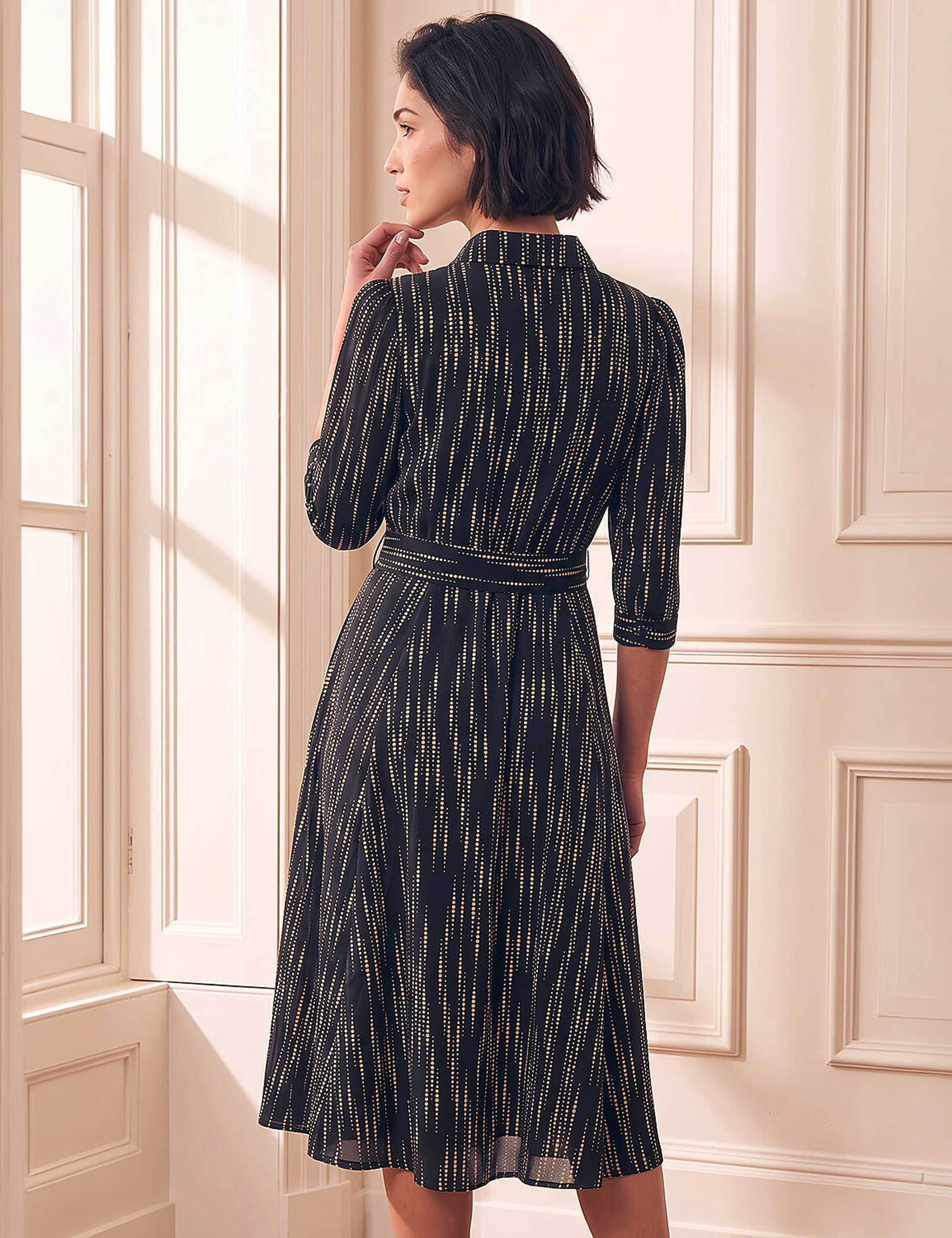 Collared Belted Midi Shirt Dress 3 of 4