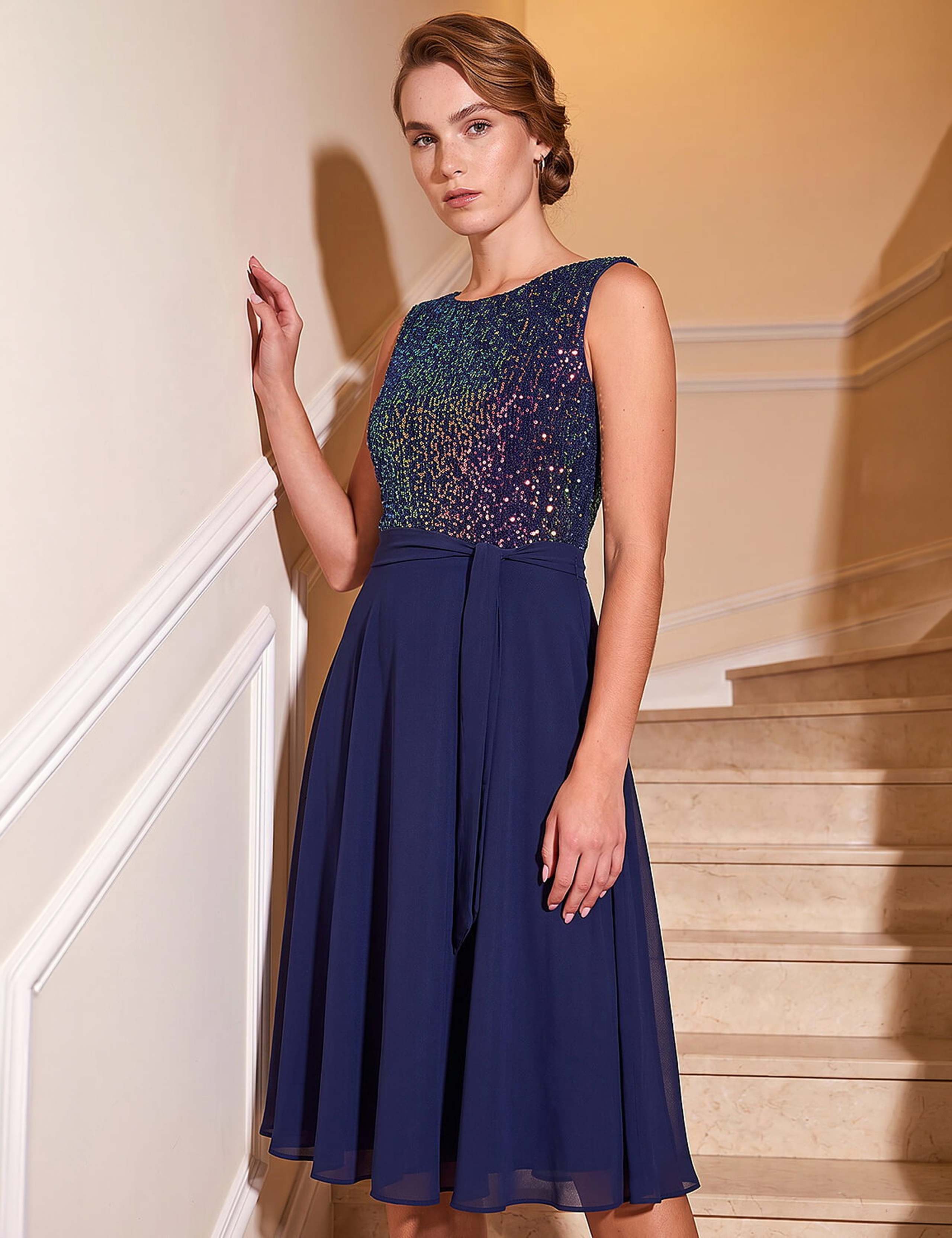 Sequin Bodice Chiffon Skirt Dress 4 of 4