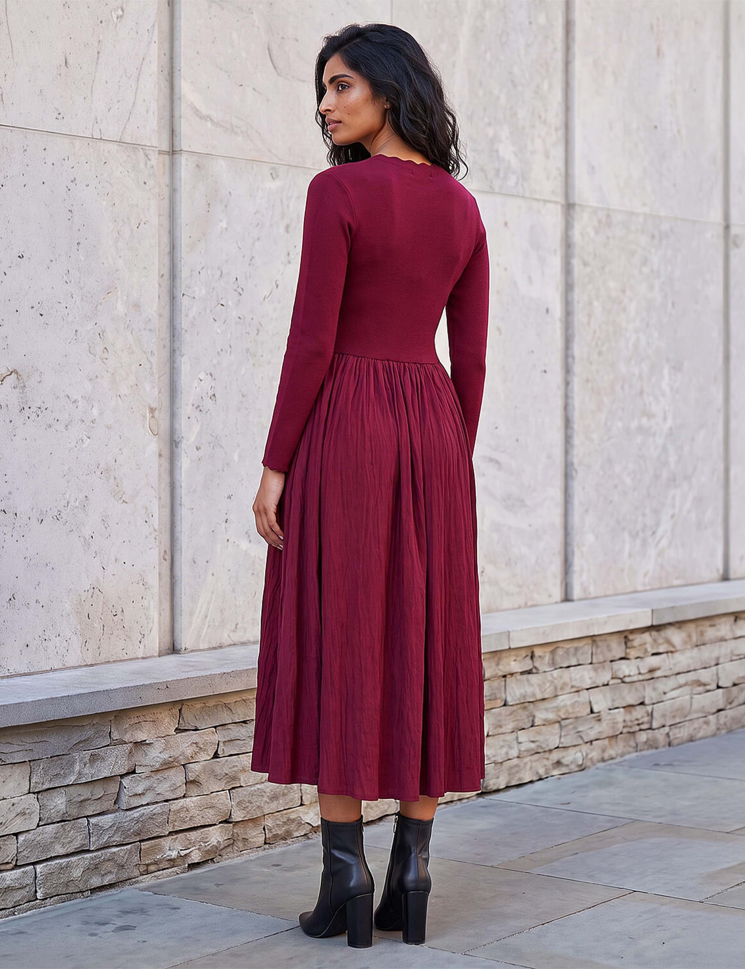 Scallop Neck Swing Dress 3 of 4