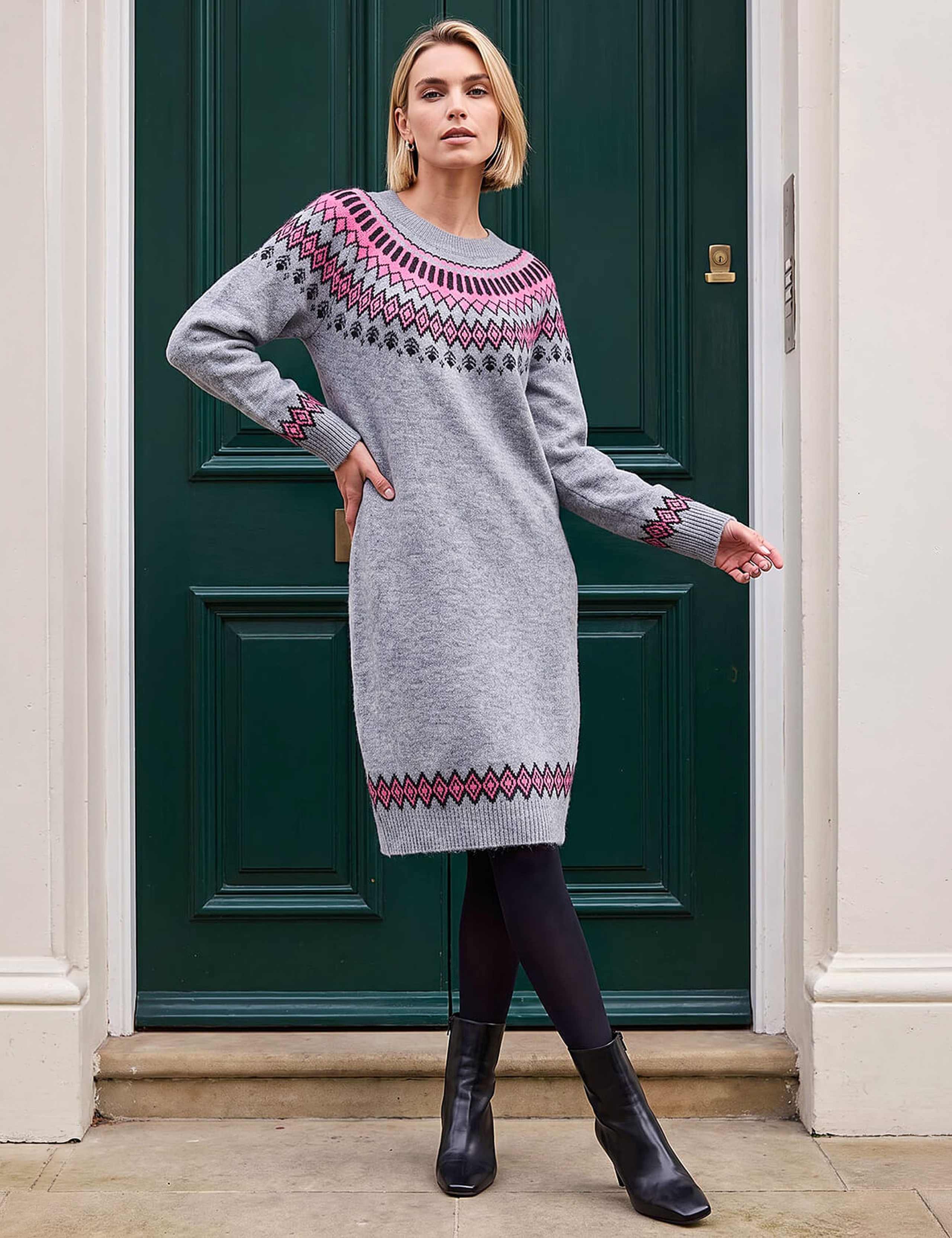 Fairisle Scoop Neck Jumper Dress 2 of 4