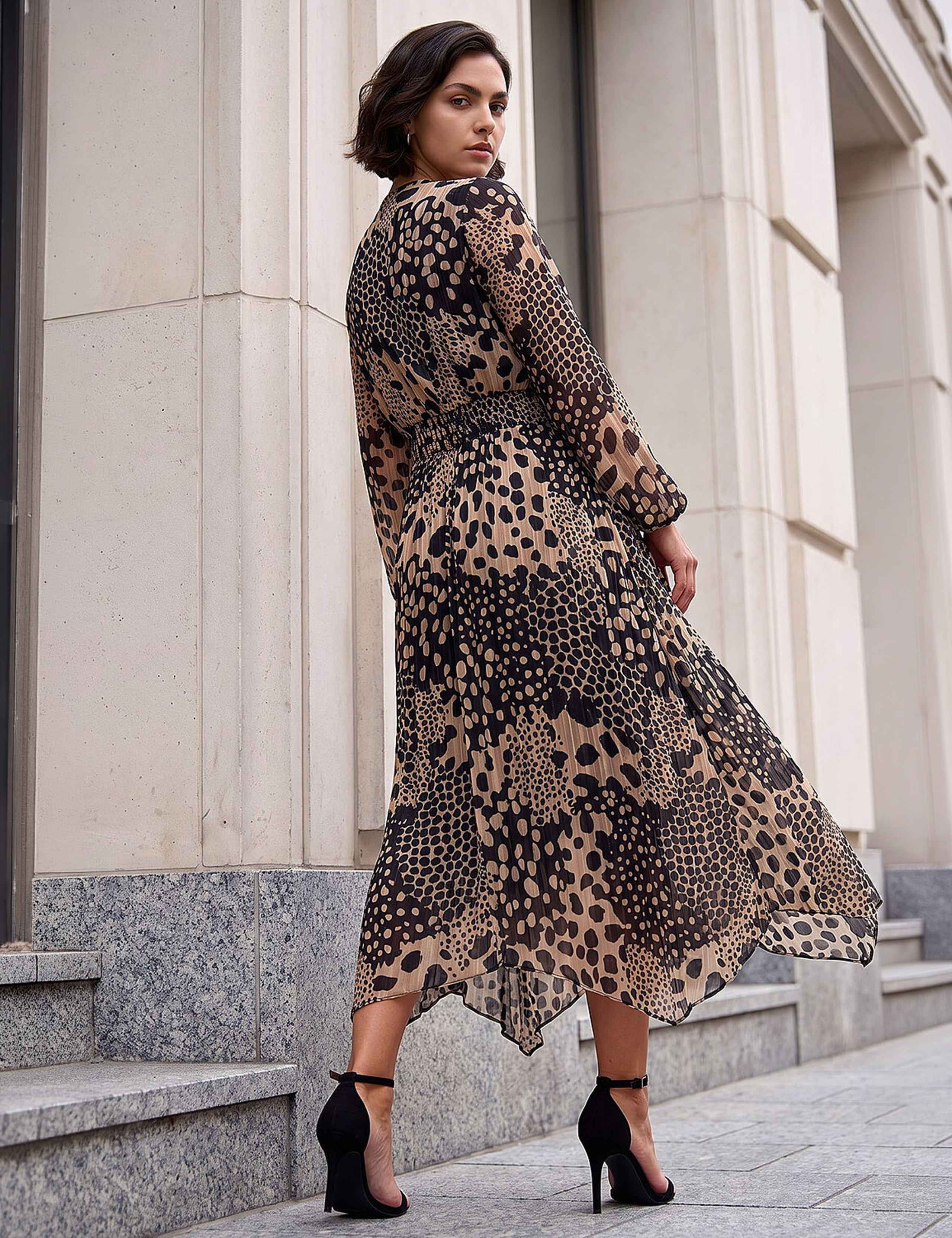 Lurex Animal Print Twist Front Dress 2 of 4