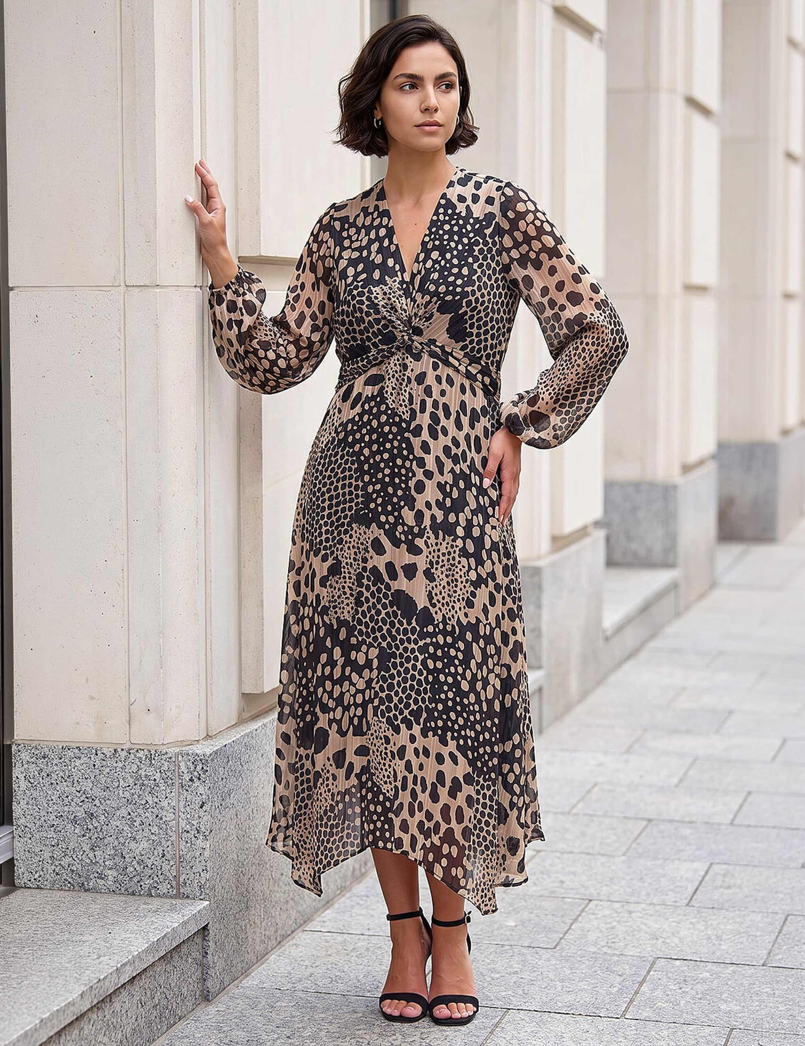 Lurex Animal Print Twist Front Dress 3 of 4