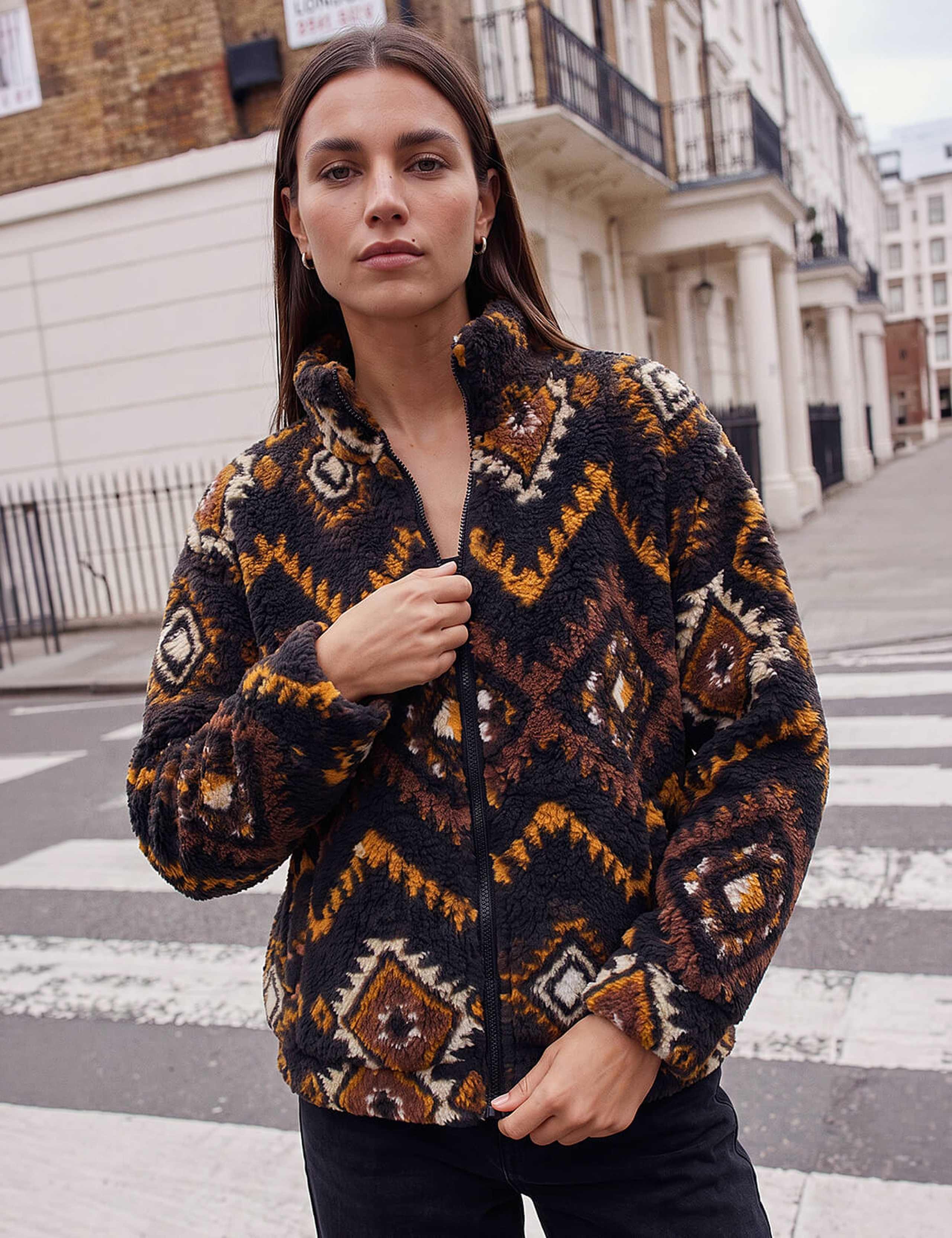 Aztec Print Zip Fleece Jacket 2 of 4