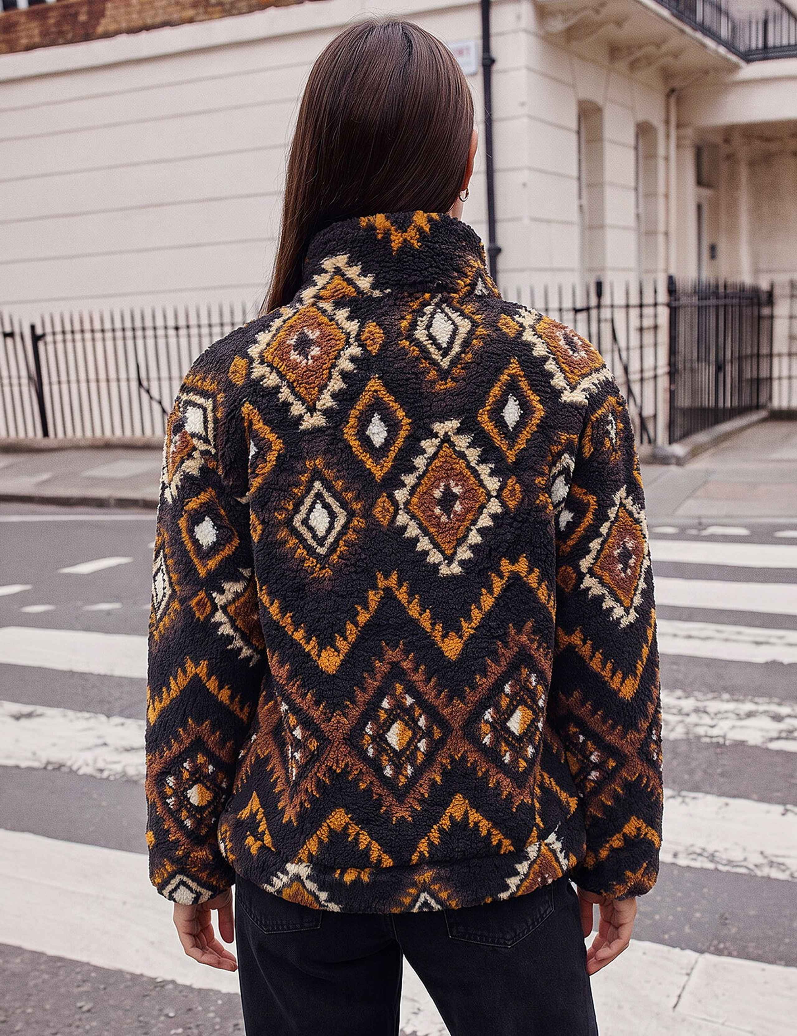 Aztec Print Zip Fleece Jacket 3 of 4