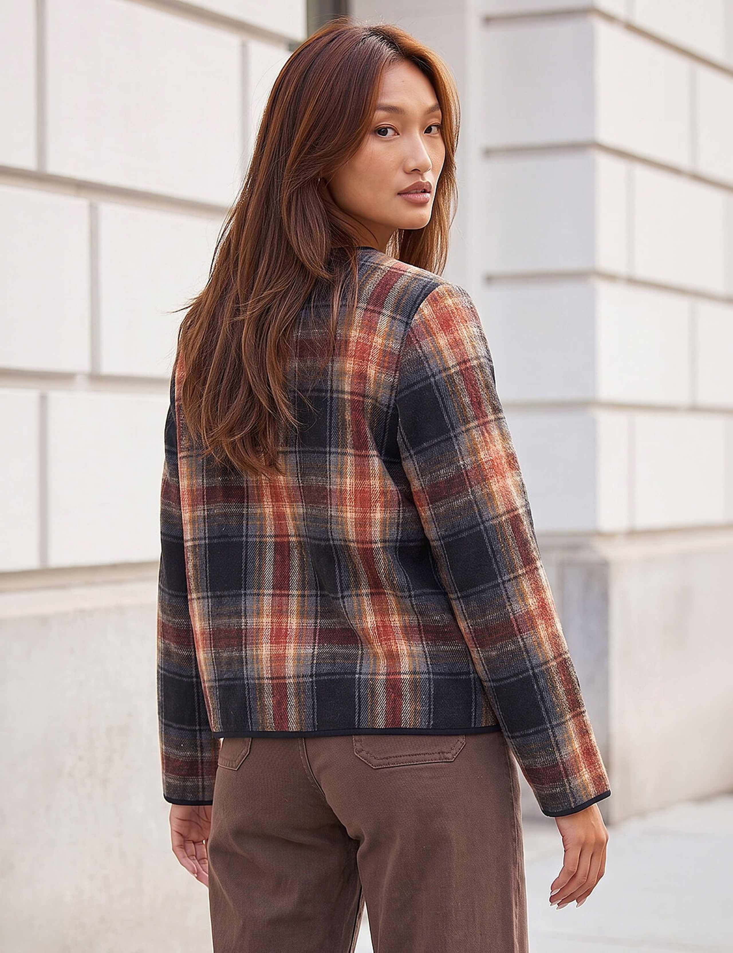 Checked Button Front Jacket 2 of 4