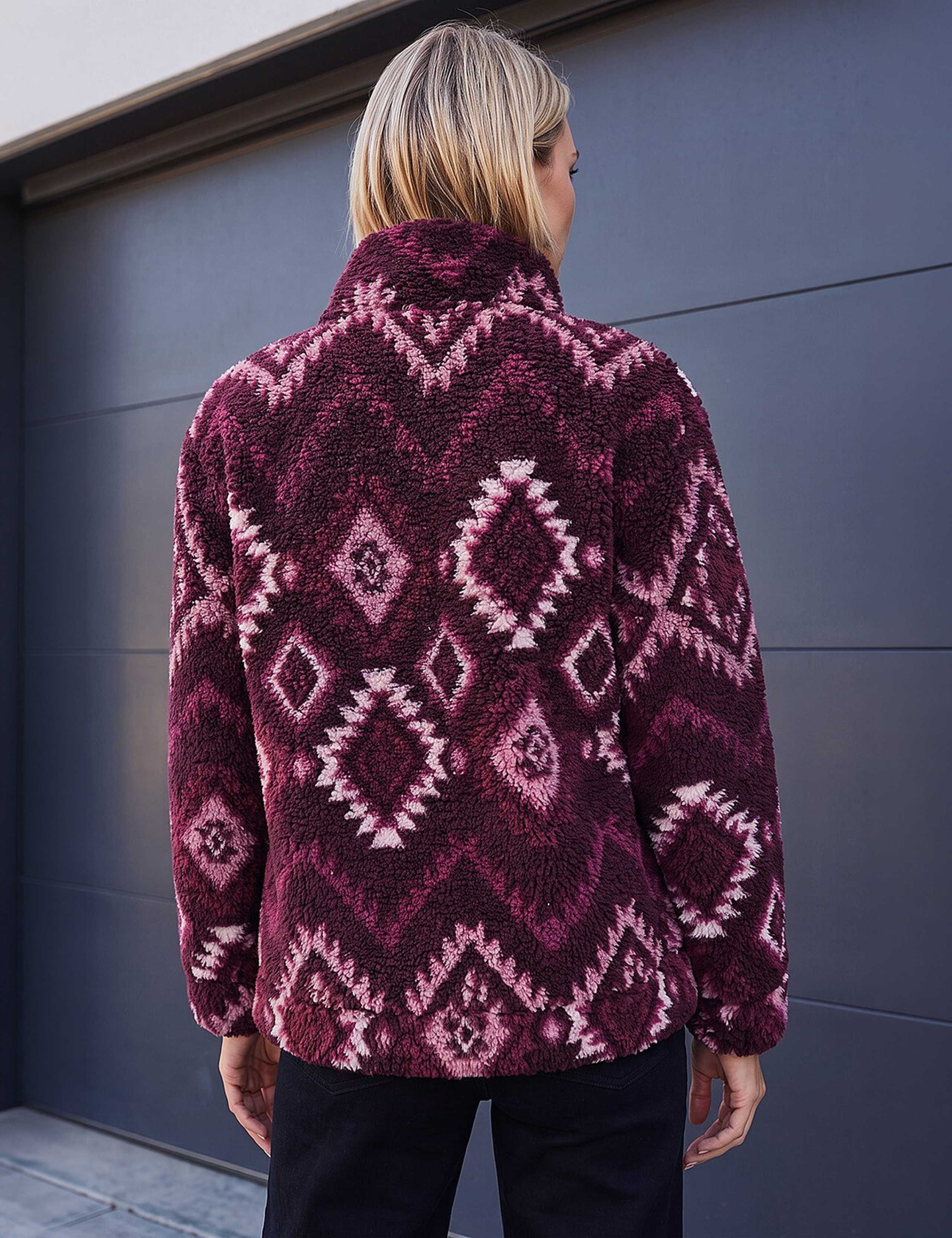 Aztec Print Zip Fleece Jacket 2 of 4
