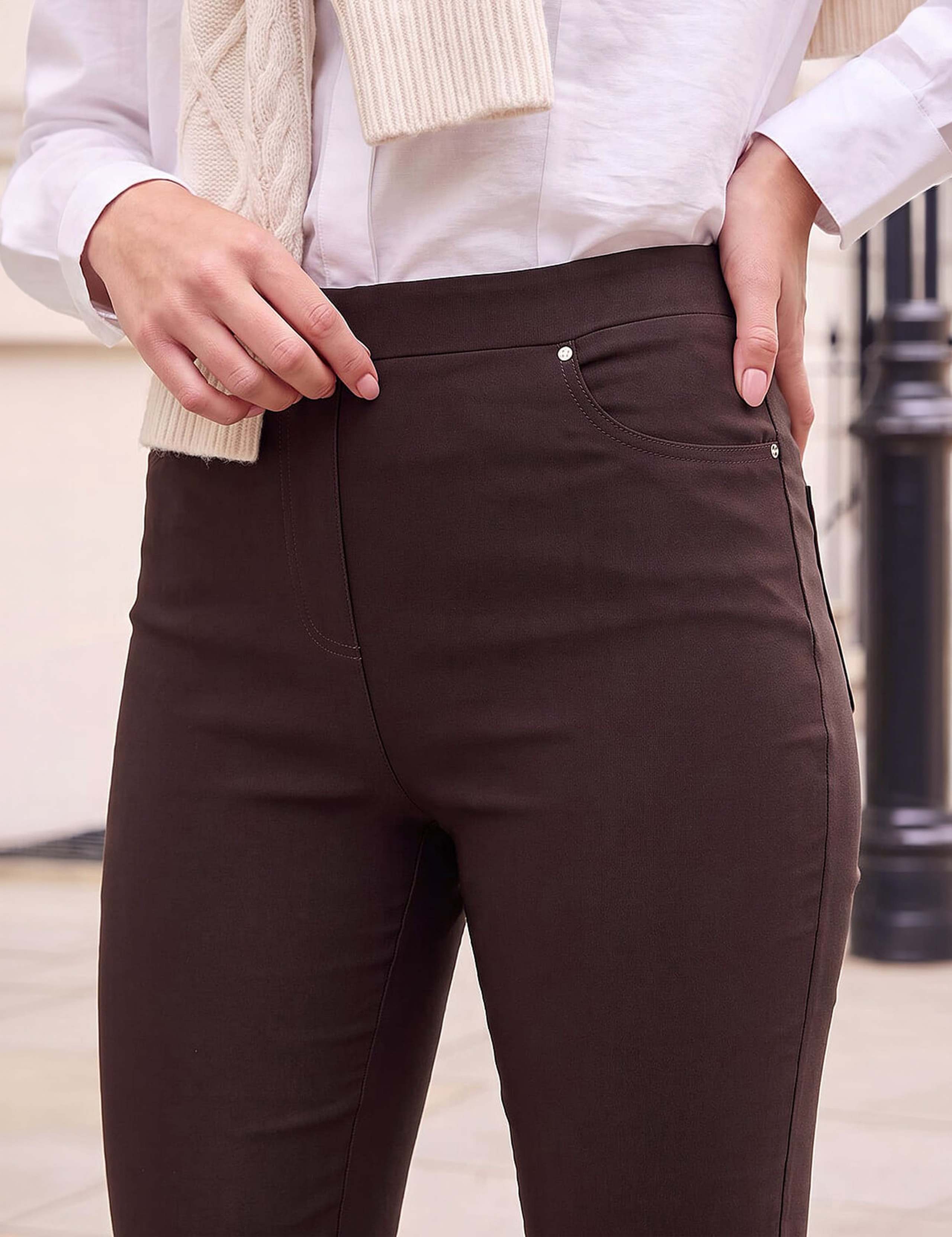 Fleece Backed Slim Leg Pull On Jeans 4 of 4