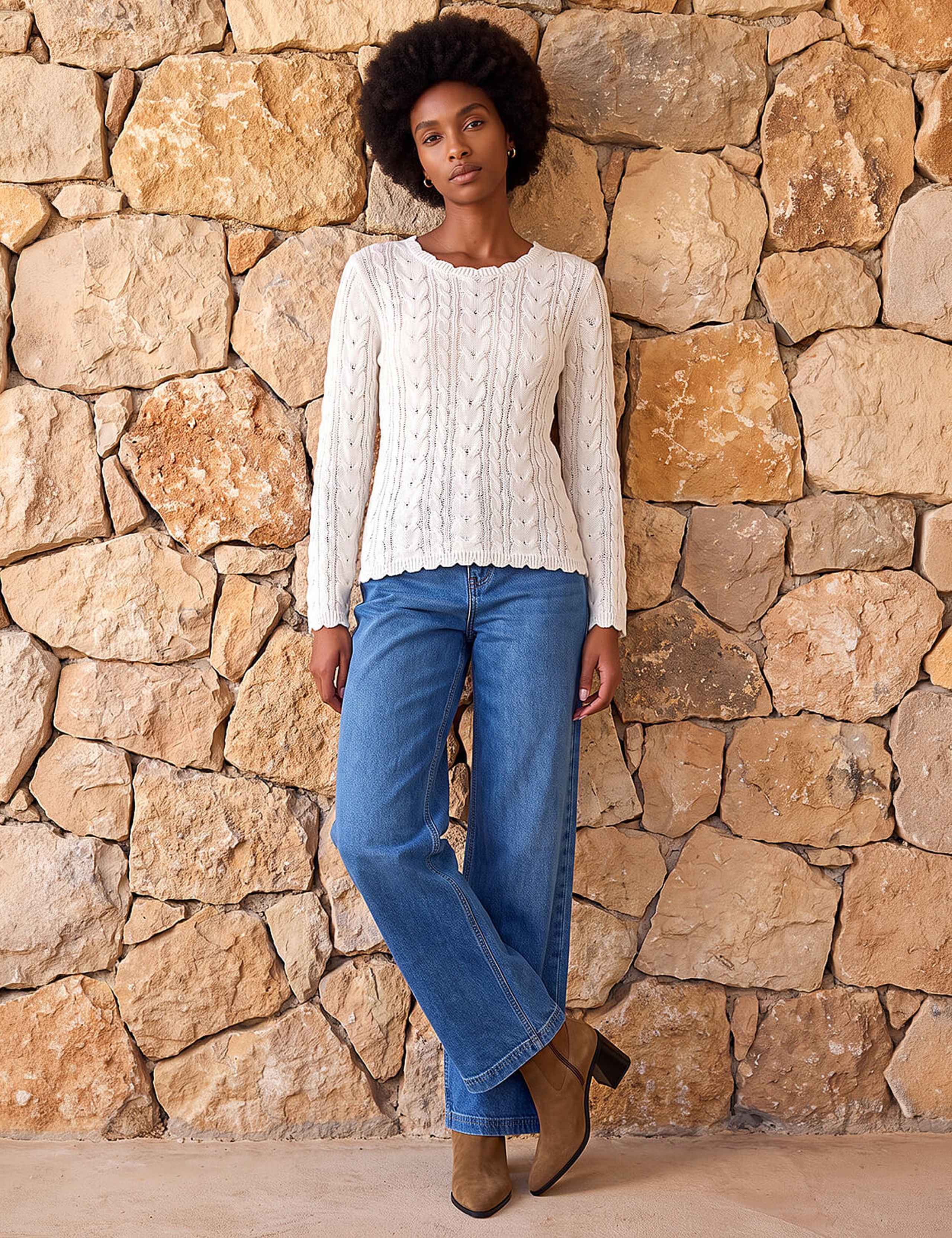 Cable Knit Scallop Edge Jumper 2 of 4