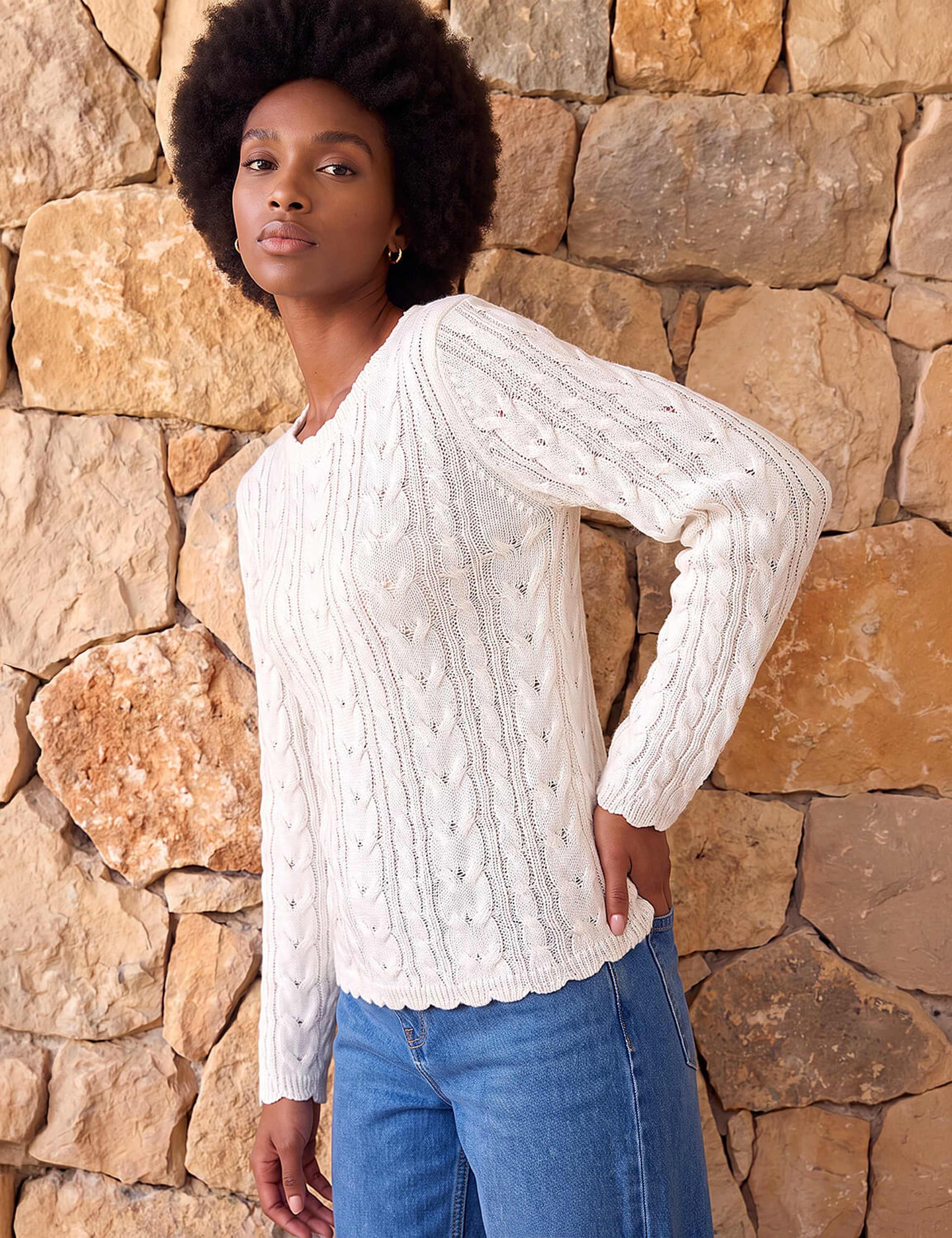 Cable Knit Scallop Edge Jumper 3 of 4