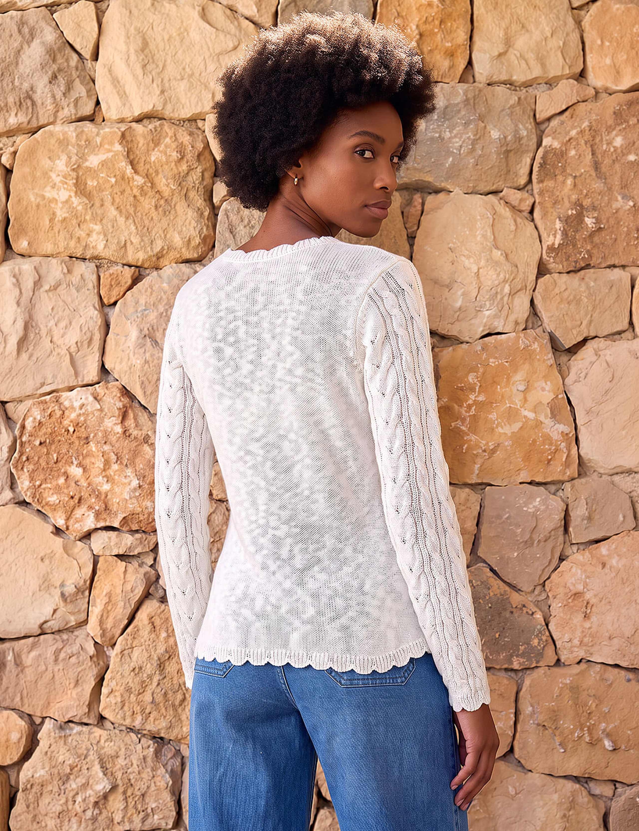 Cable Knit Scallop Edge Jumper 4 of 4