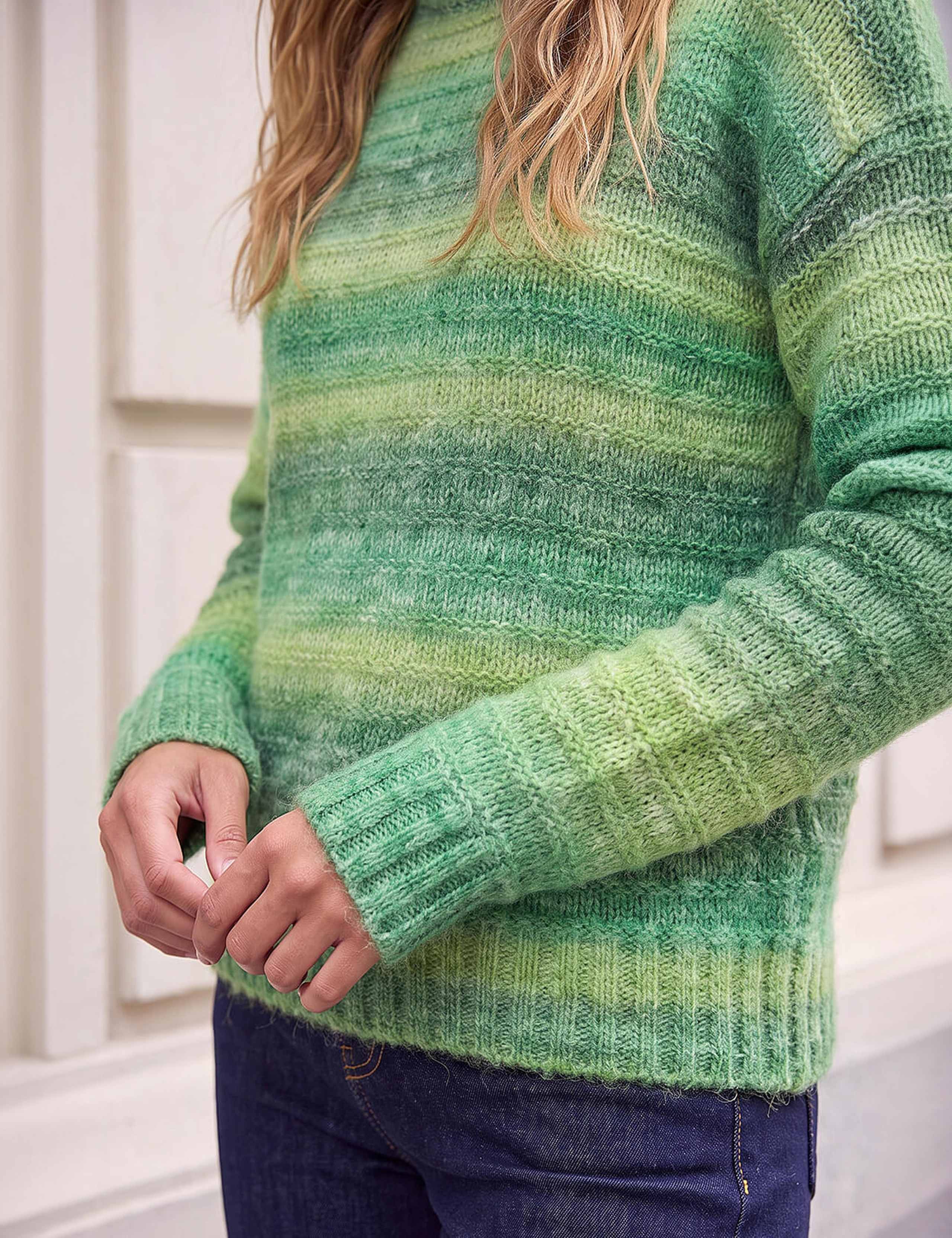 Space Dyed Striped Crew Neck Jumper 2 of 3