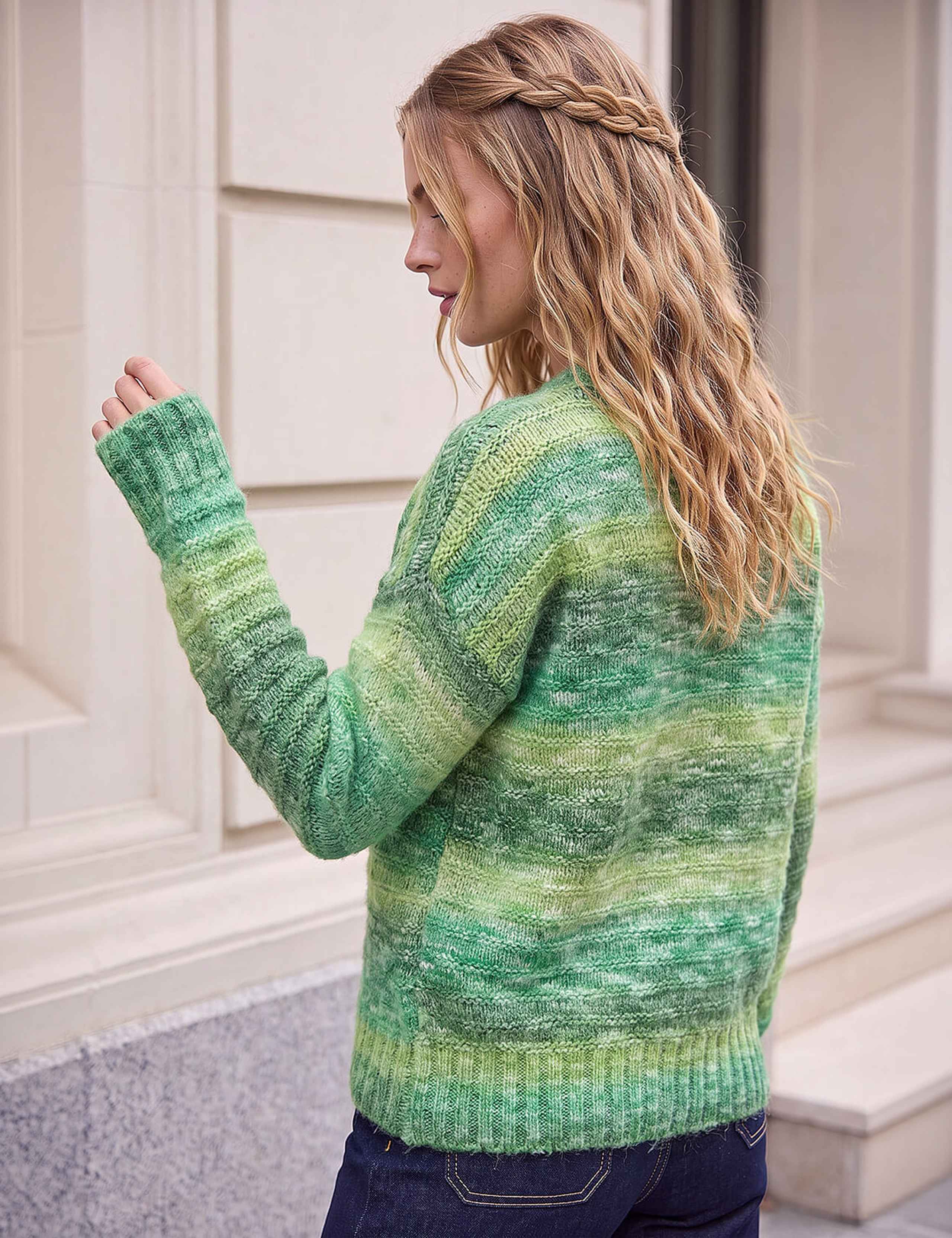 Space Dyed Striped Crew Neck Jumper 3 of 3