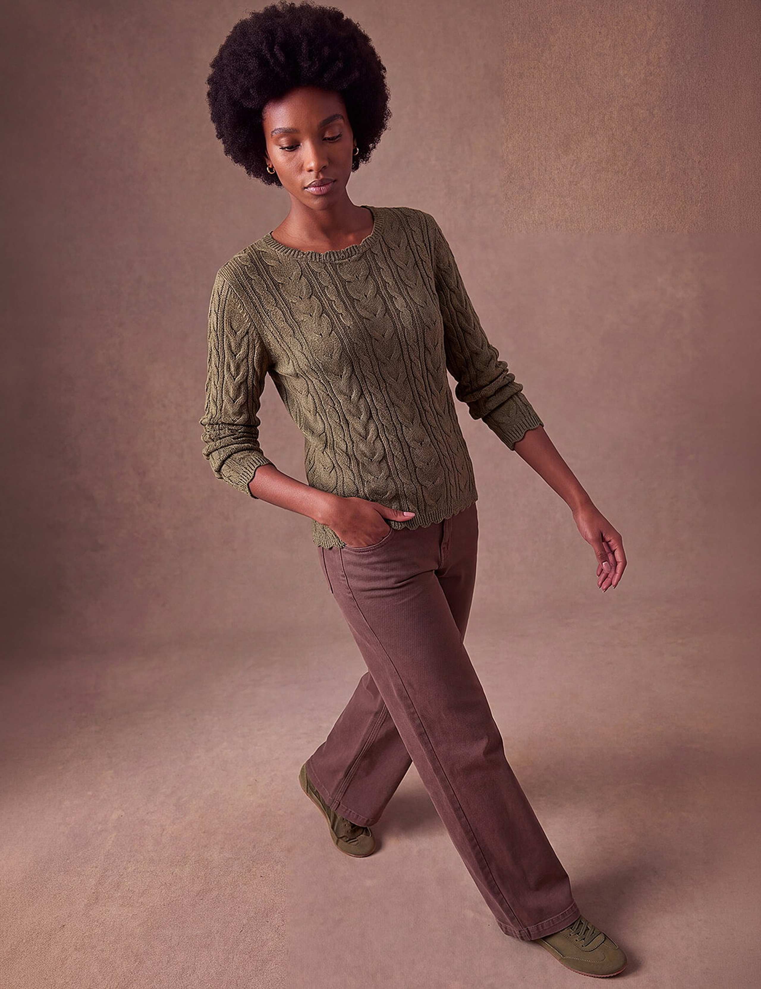 Cable Knit Scallop Edge Jumper 2 of 3