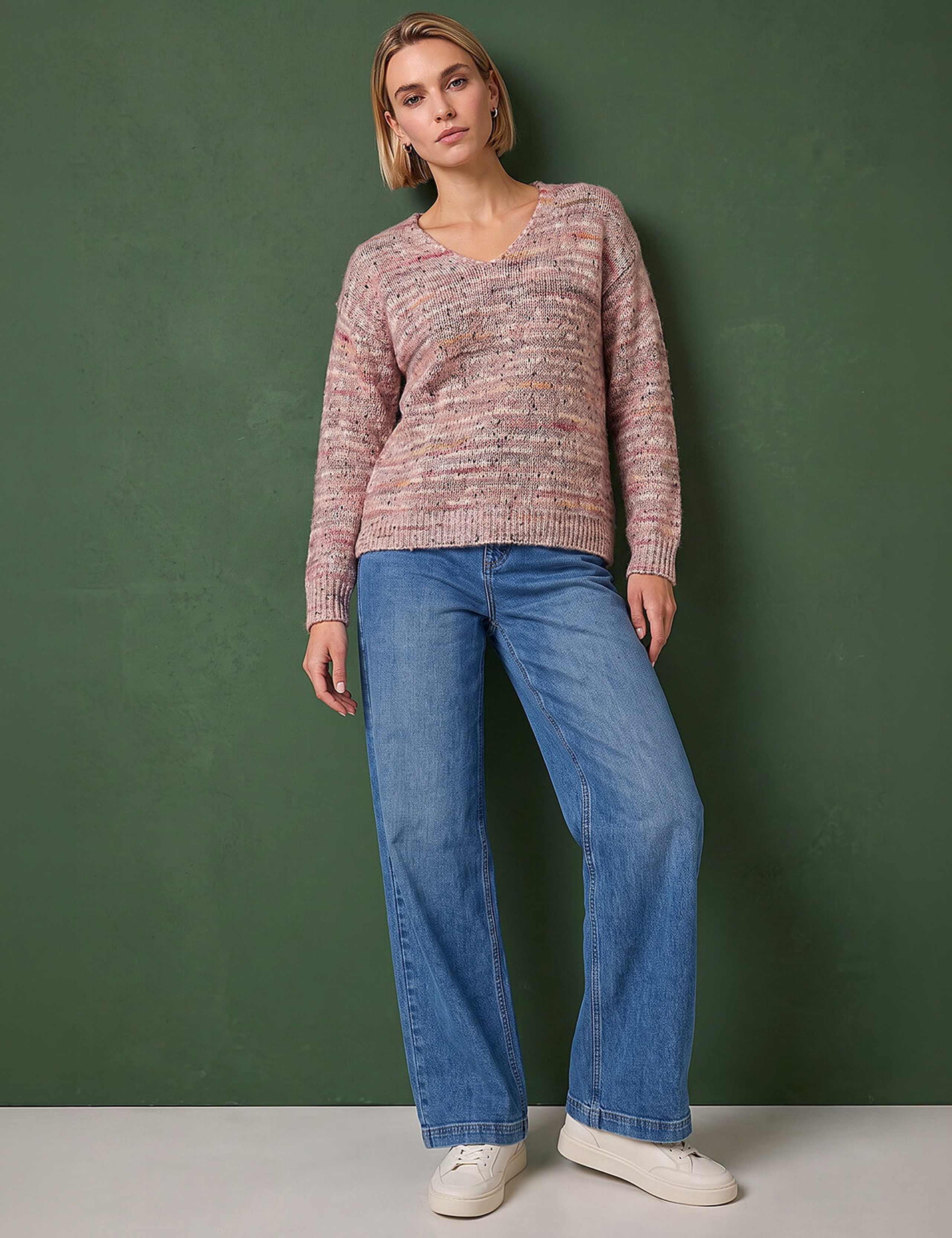 Shimmer V Neck Knitted Jumper 2 of 4