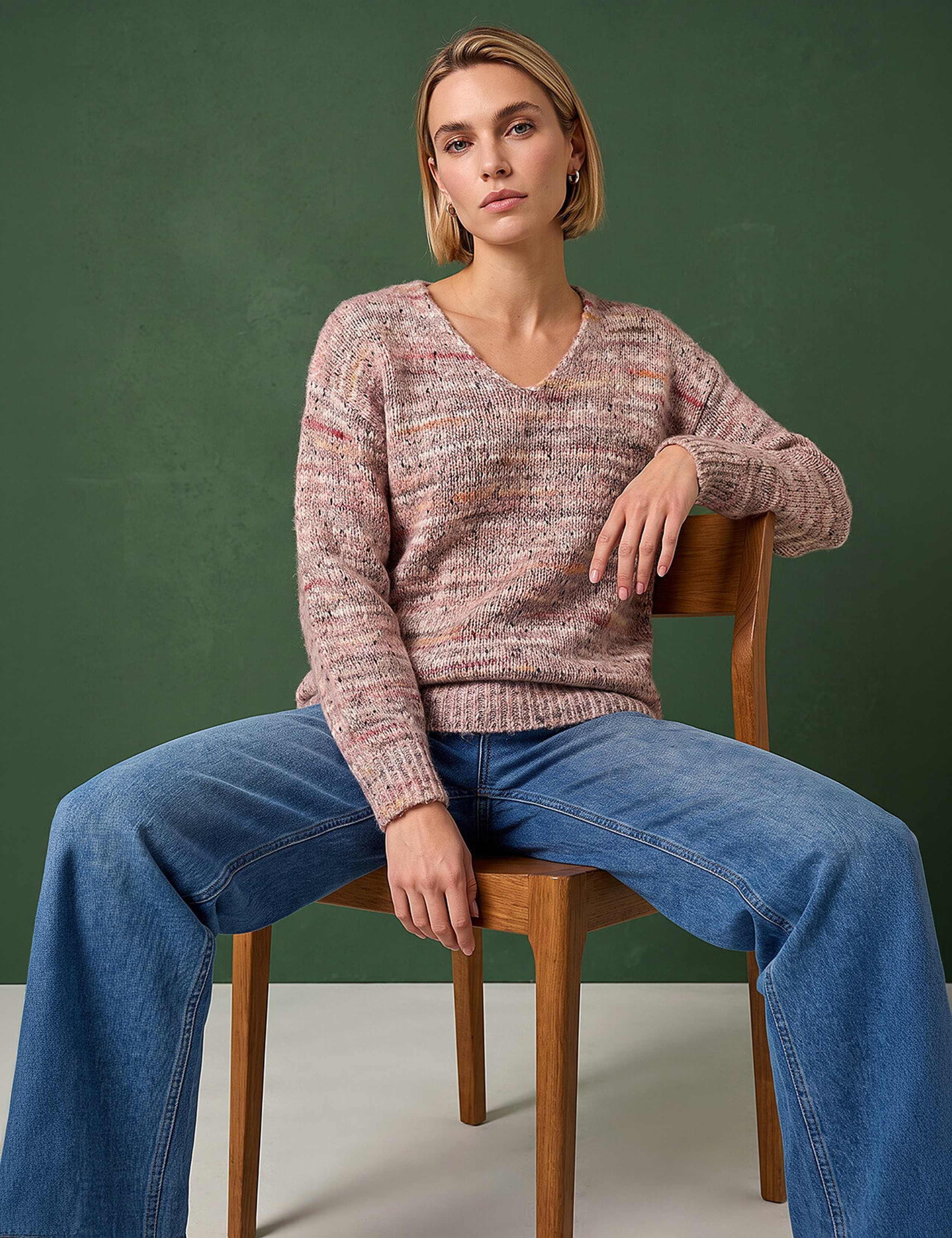 Shimmer V Neck Knitted Jumper 3 of 4