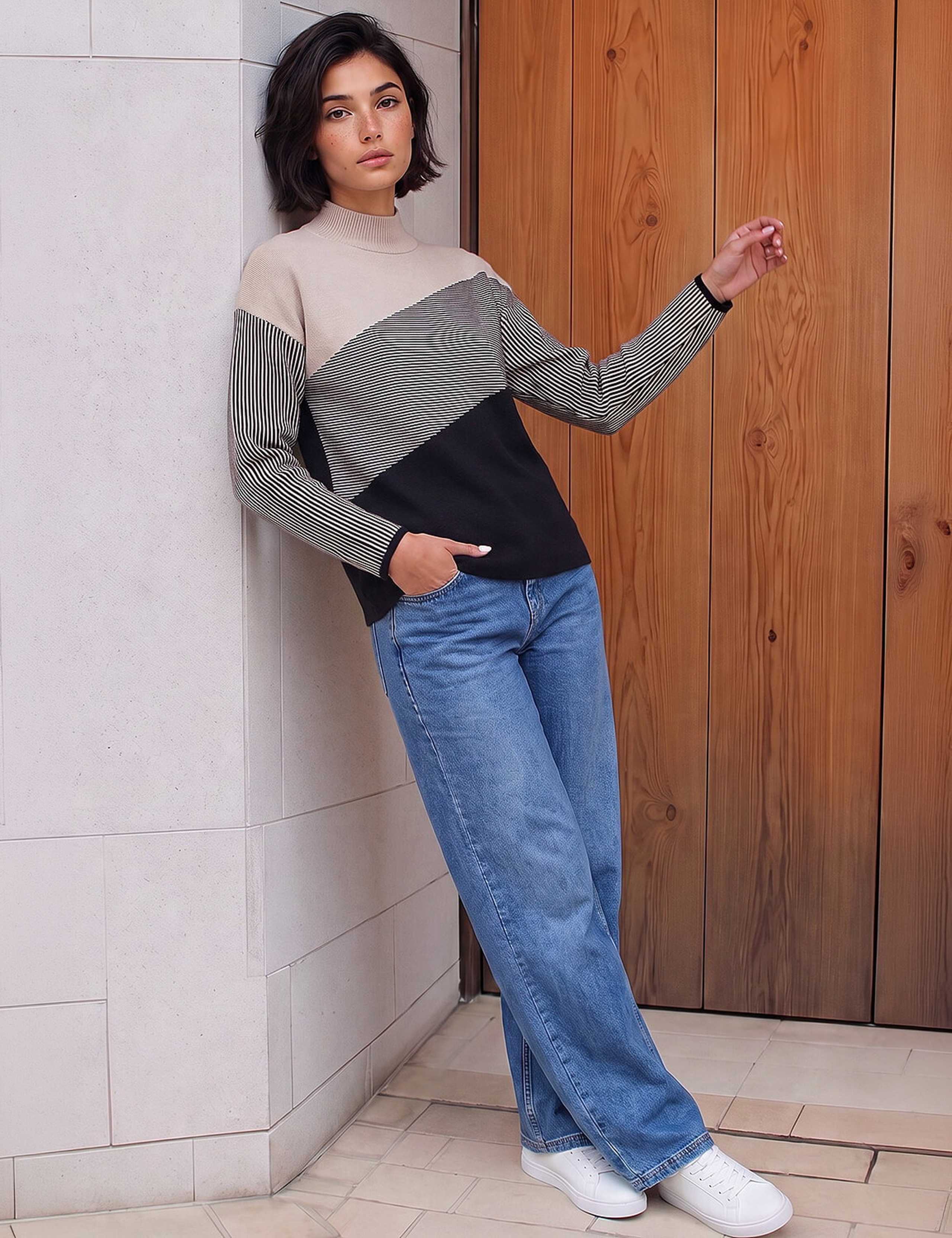 Contrast Colour Block Jumper 2 of 4