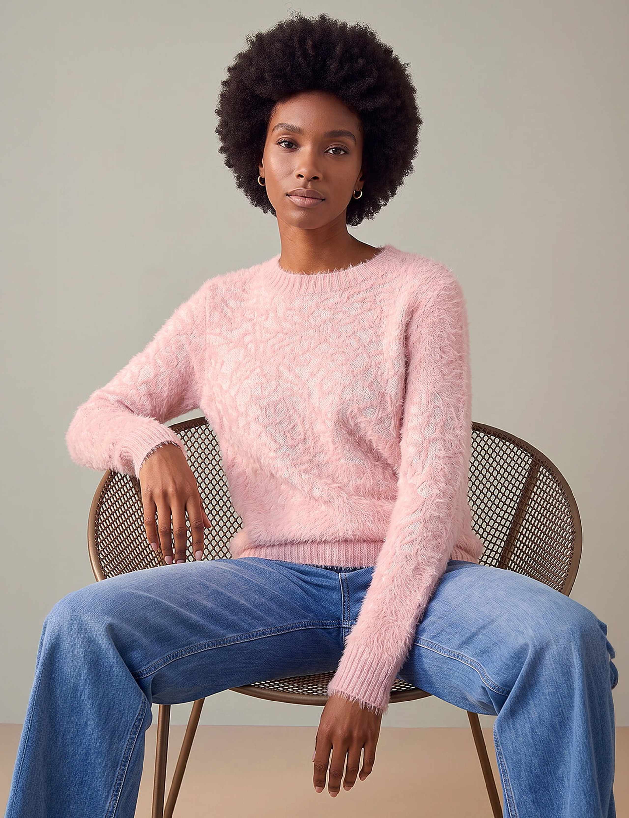 Mosaic Print Fluffy Jumper 2 of 4