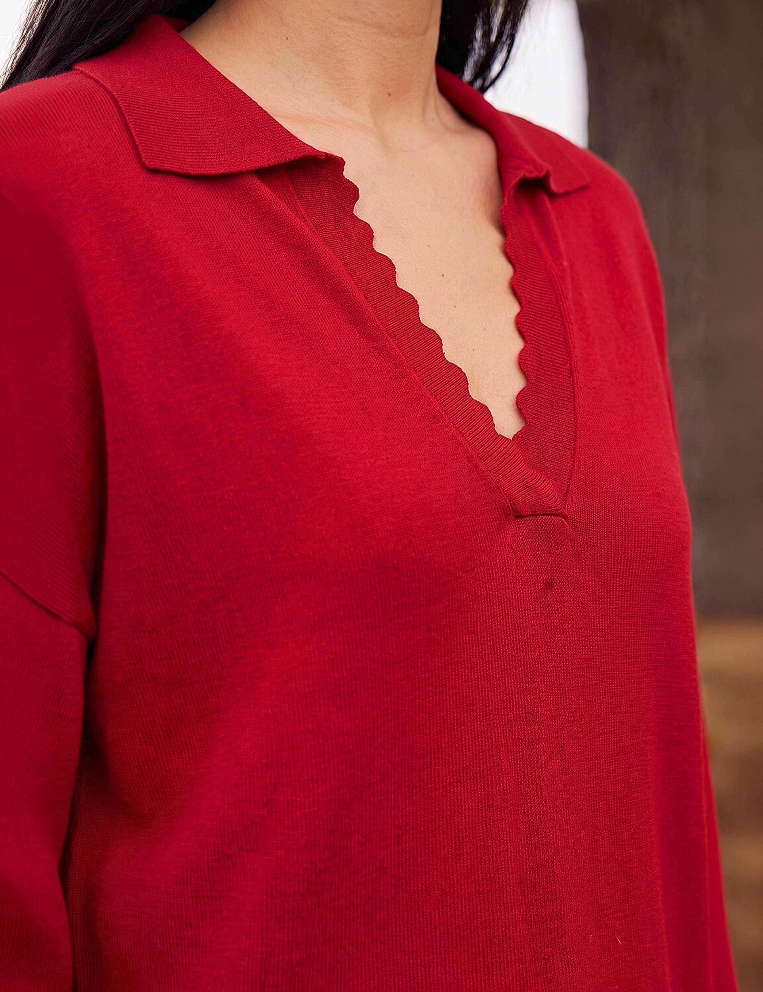 Collared V Neck Boyfriend Jumper 3 of 4