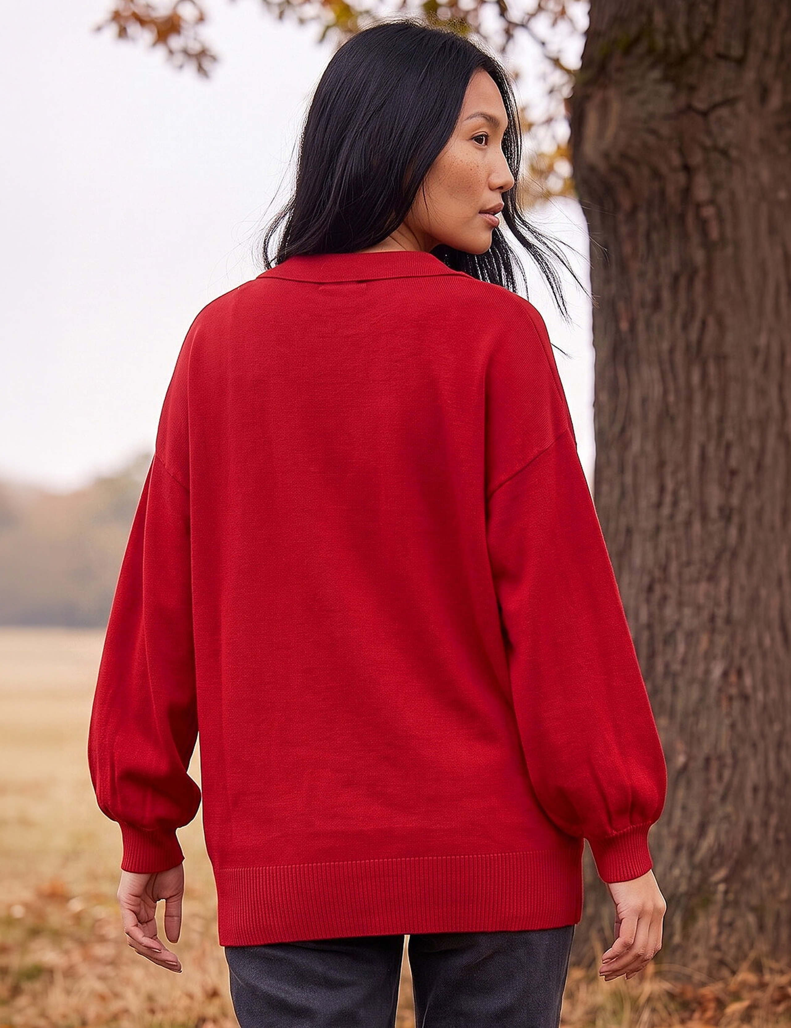 Collared V Neck Boyfriend Jumper 4 of 4