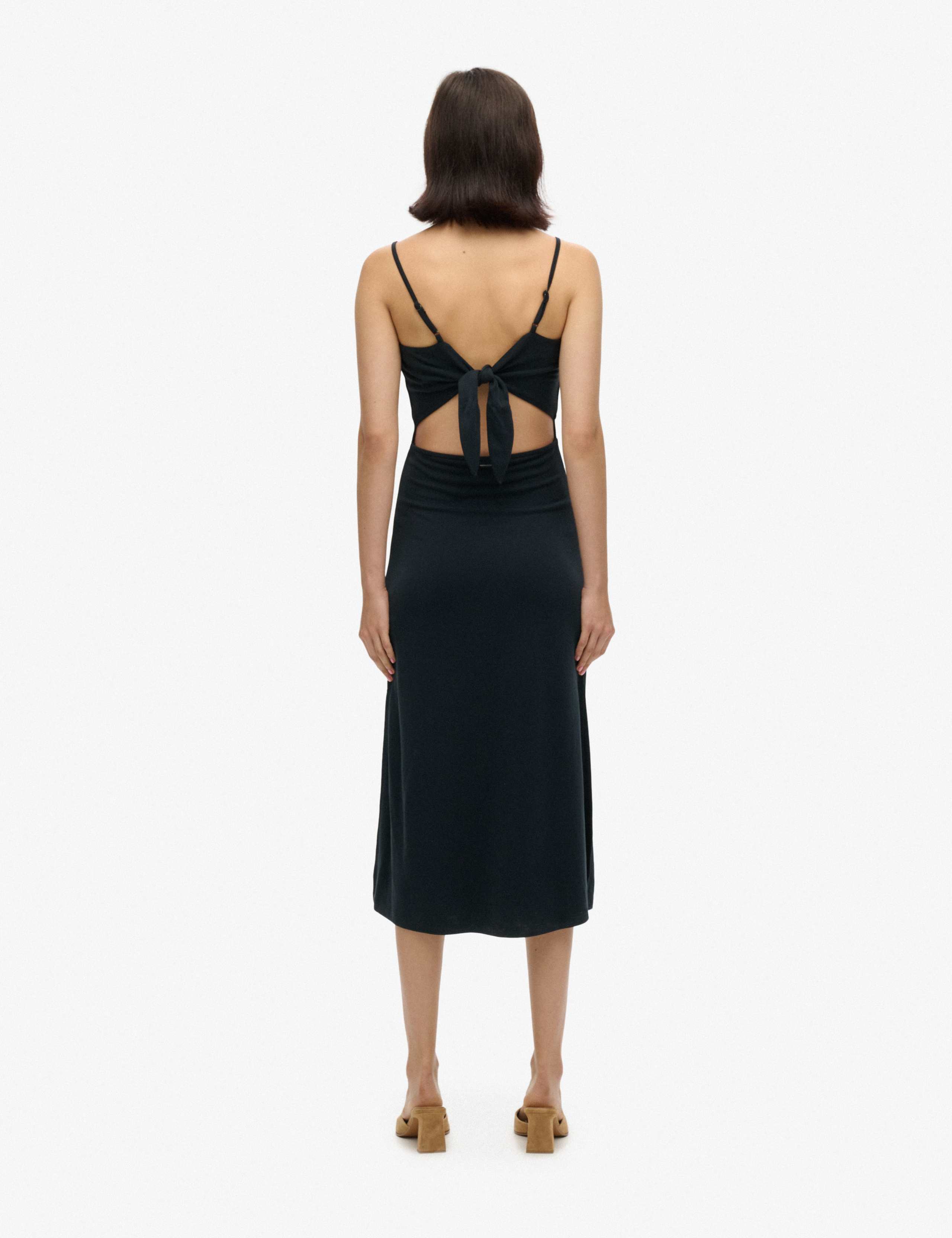 Jersey V-Neck Cut Out Detail Midi Slip Dress 4 of 6